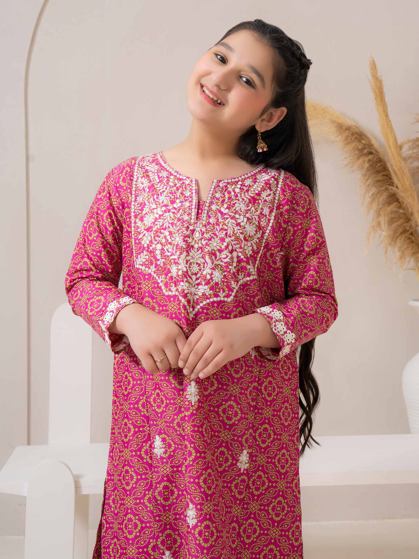2 Piece Cambric Suit-Embroidered