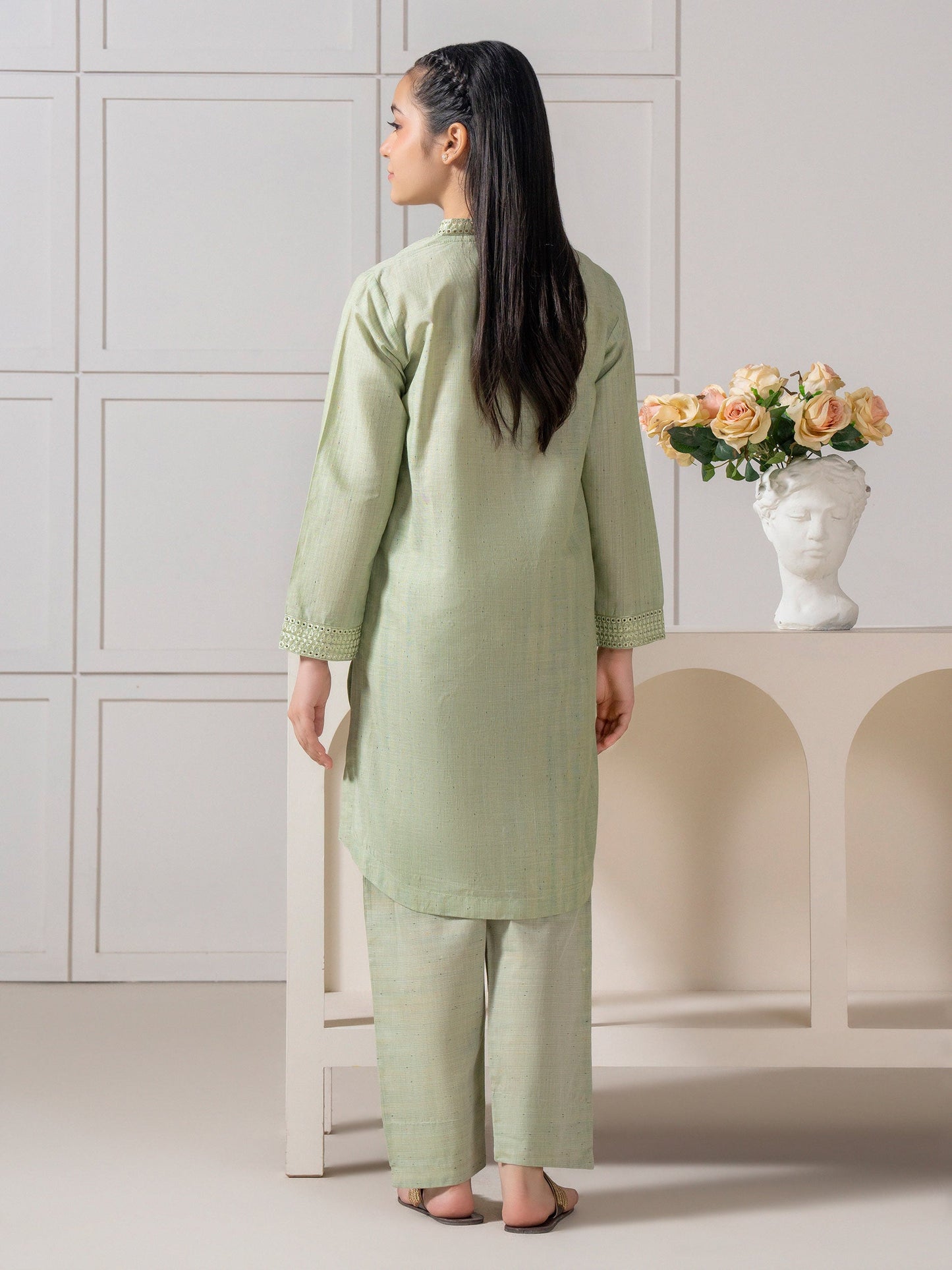 2 Piece Yarn Dyed Suit-Embroidered