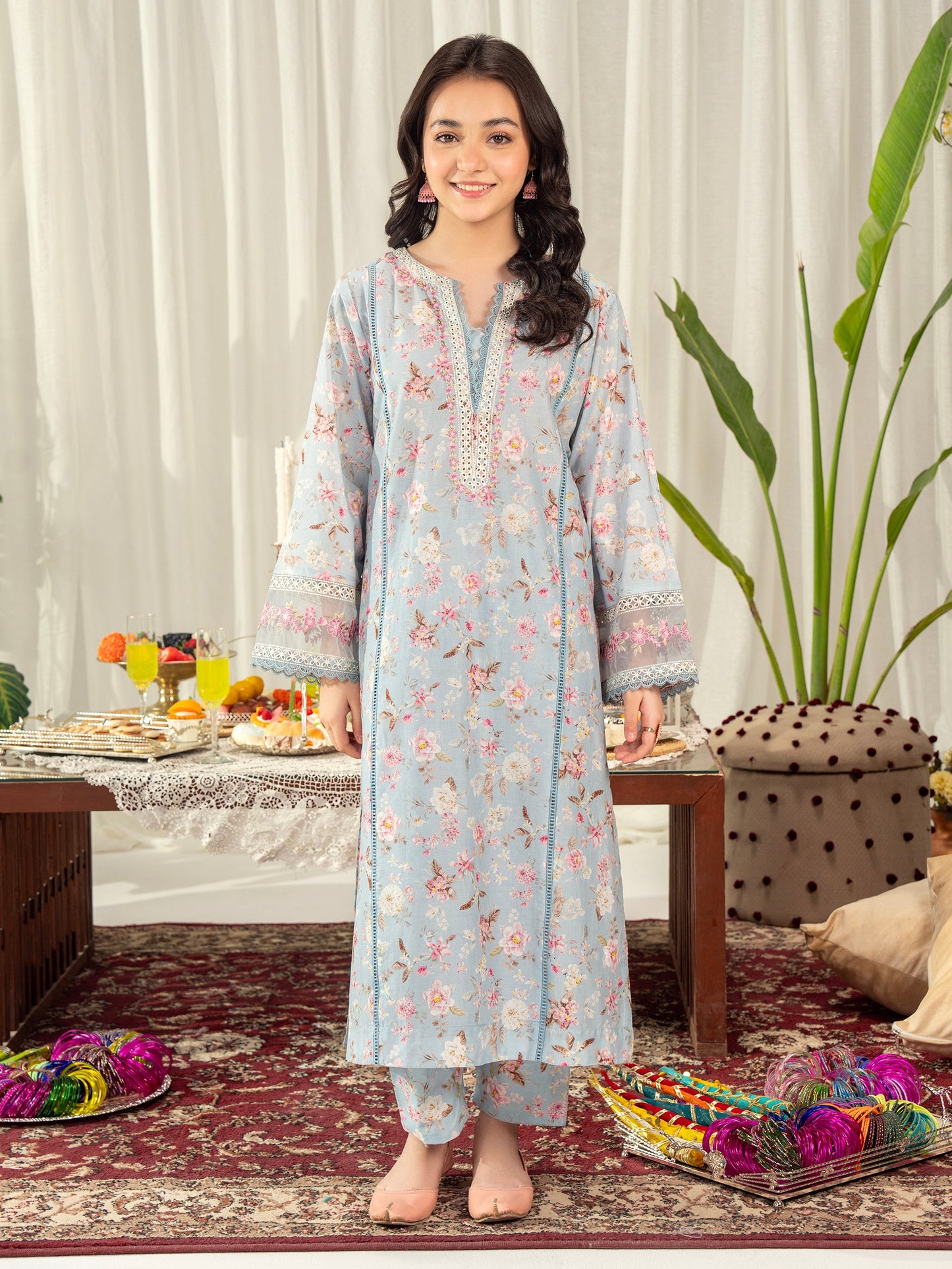 2 Piece Lawn Suit-Embroidered