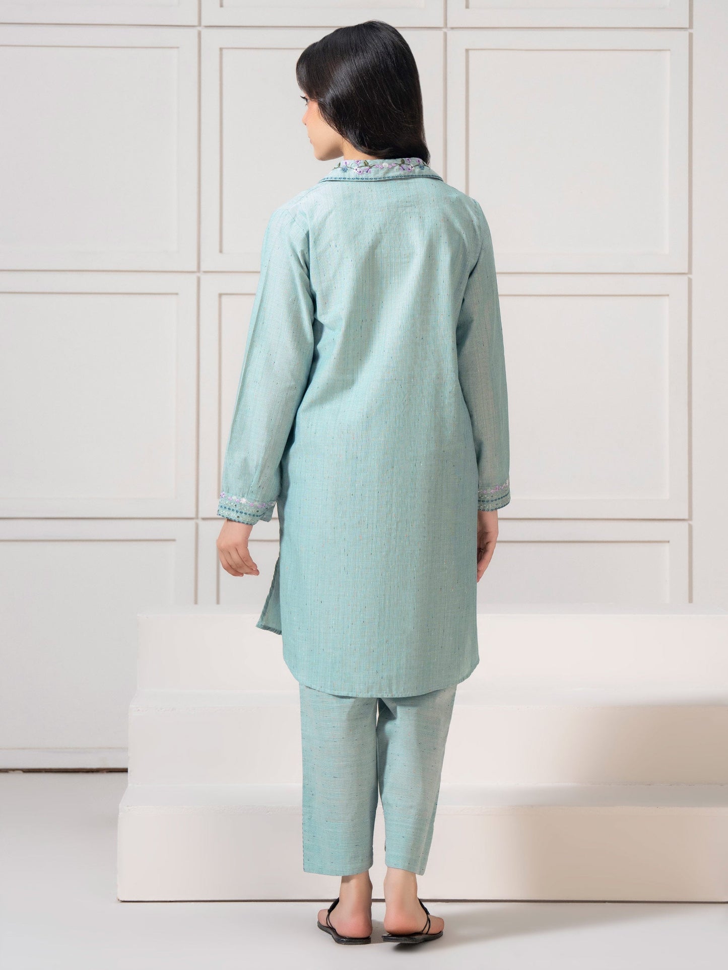 2 Piece Yarn Dyed Suit-Embroidered