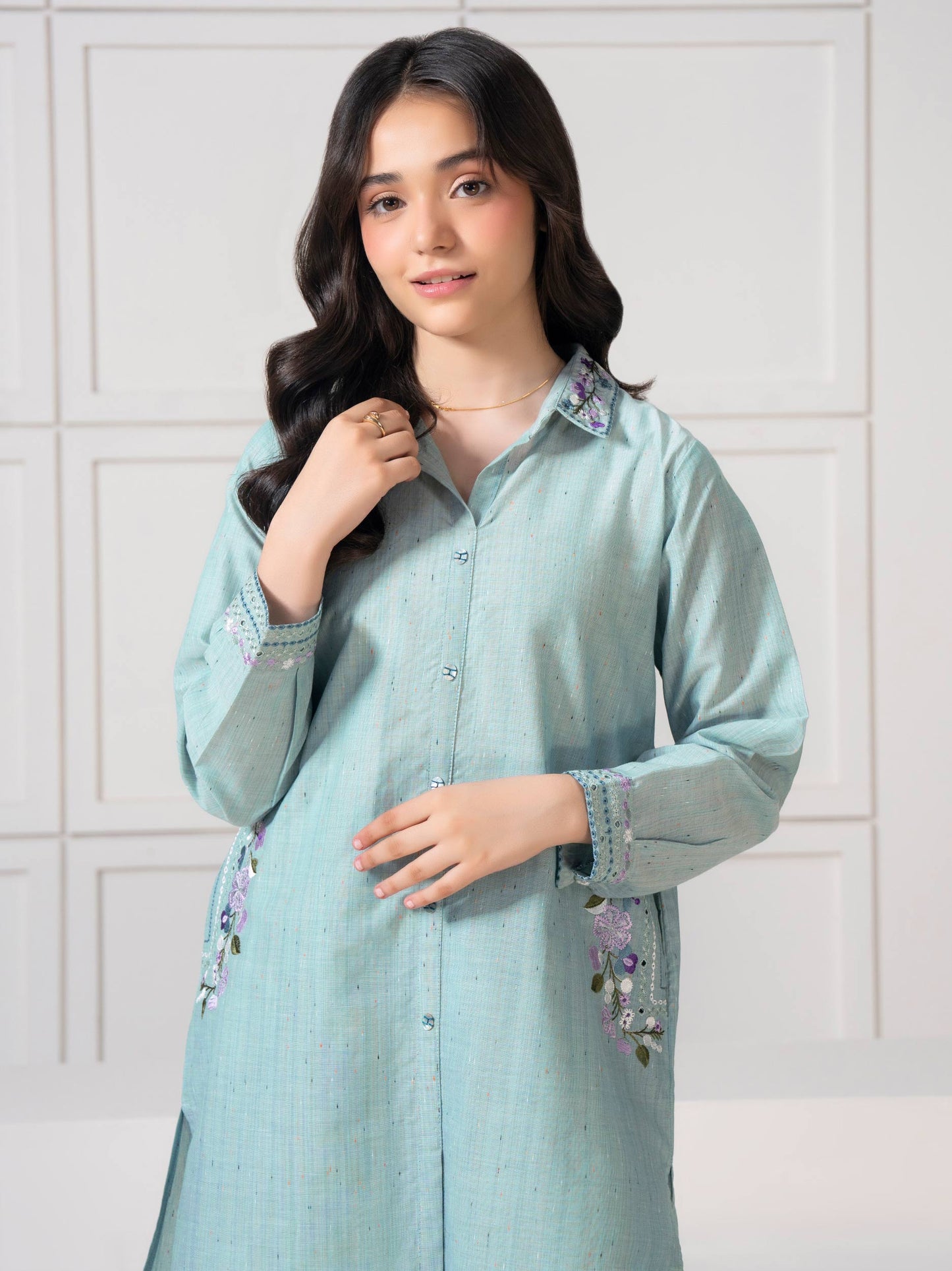 2 Piece Yarn Dyed Suit-Embroidered