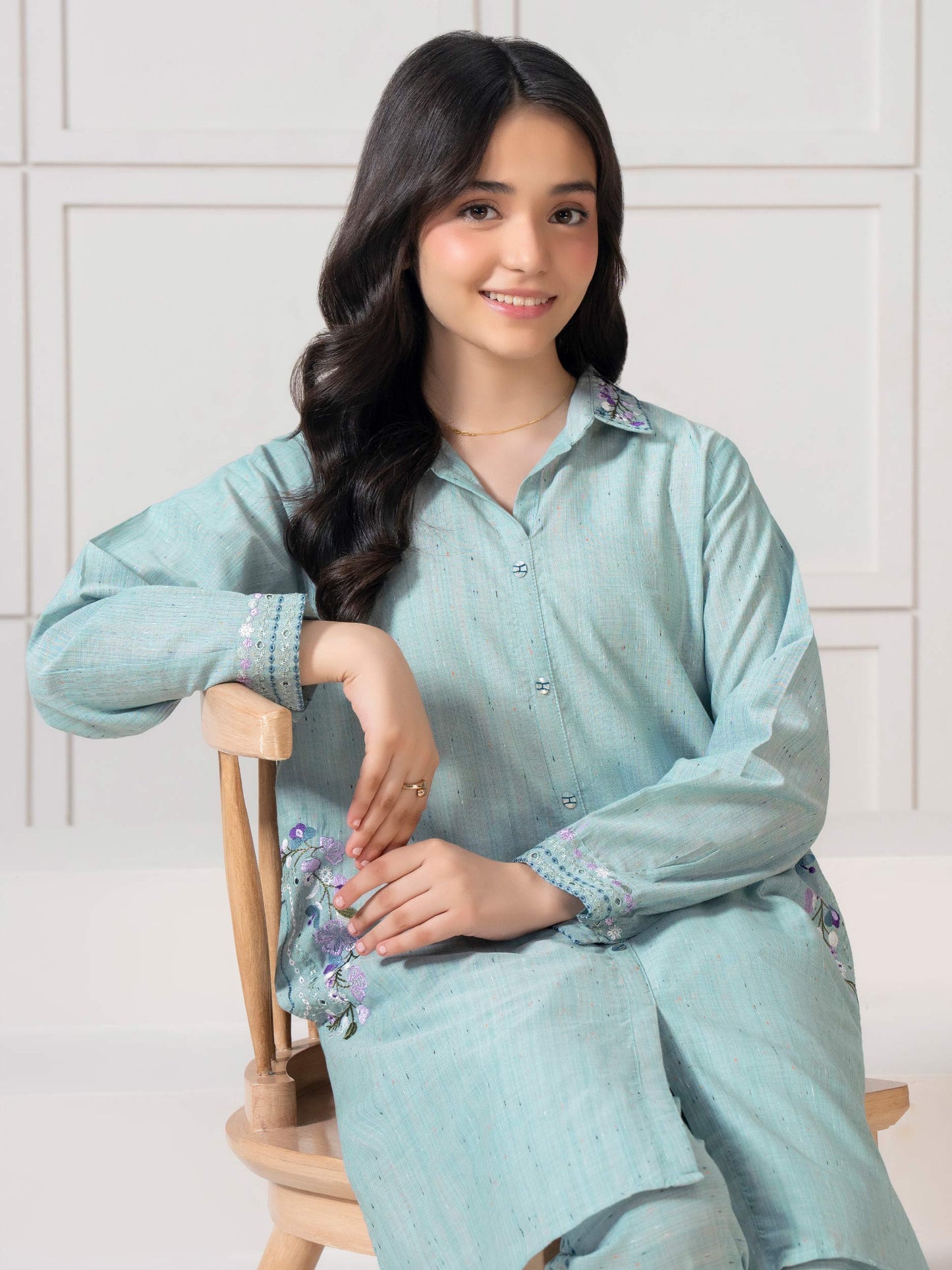2 Piece Yarn Dyed Suit-Embroidered