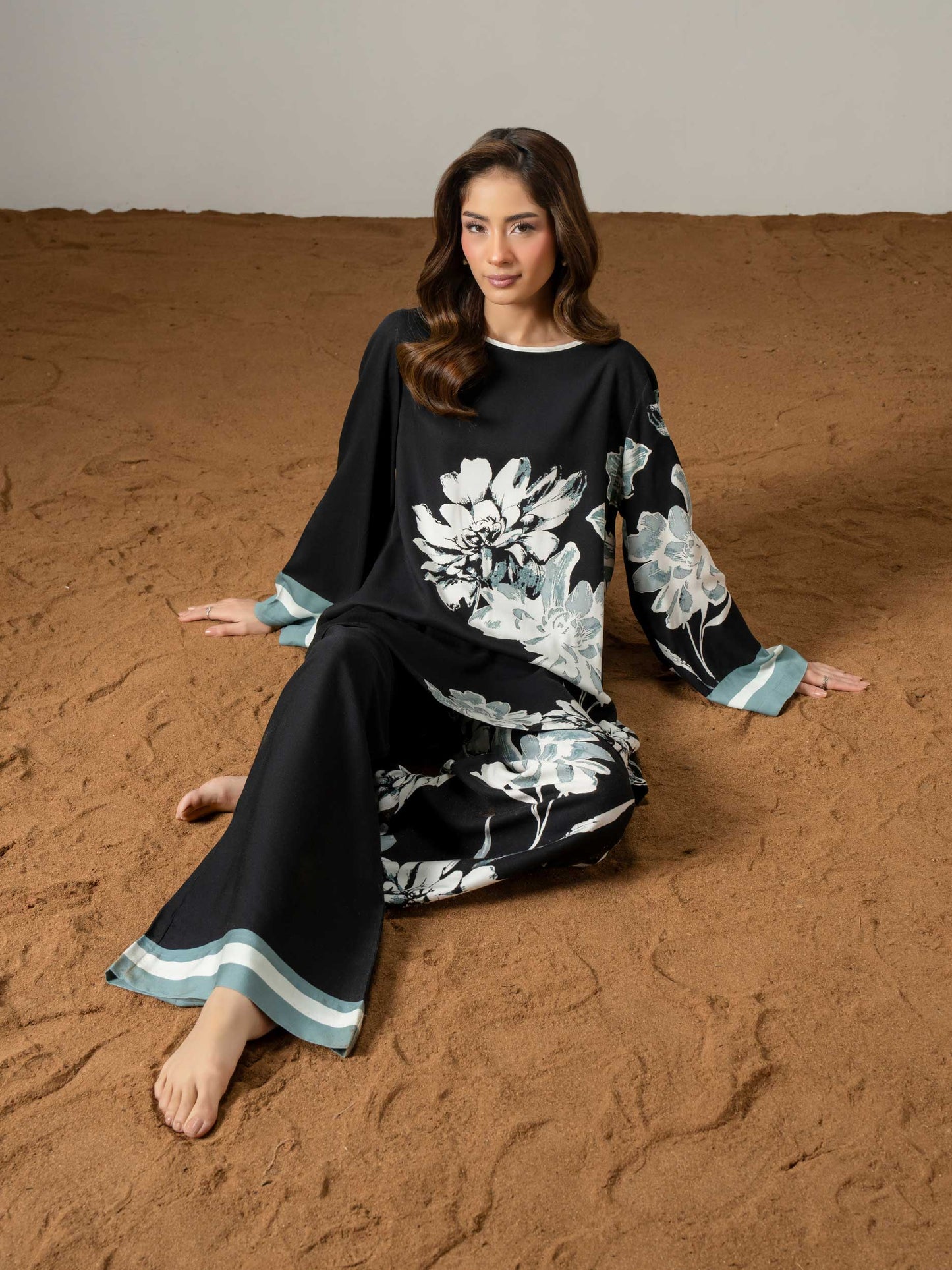 Stone Co-ord Set-Printed (Pret)