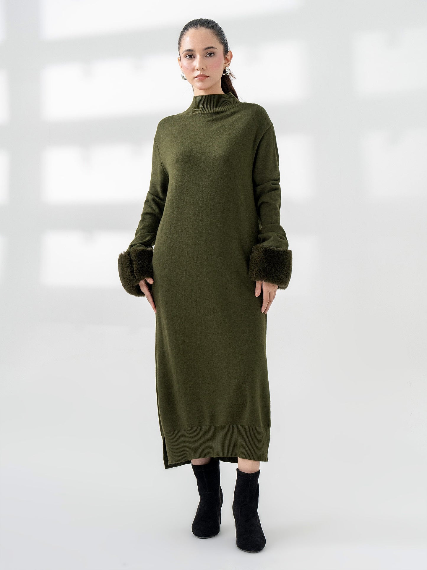 Dyed Woolen Dress