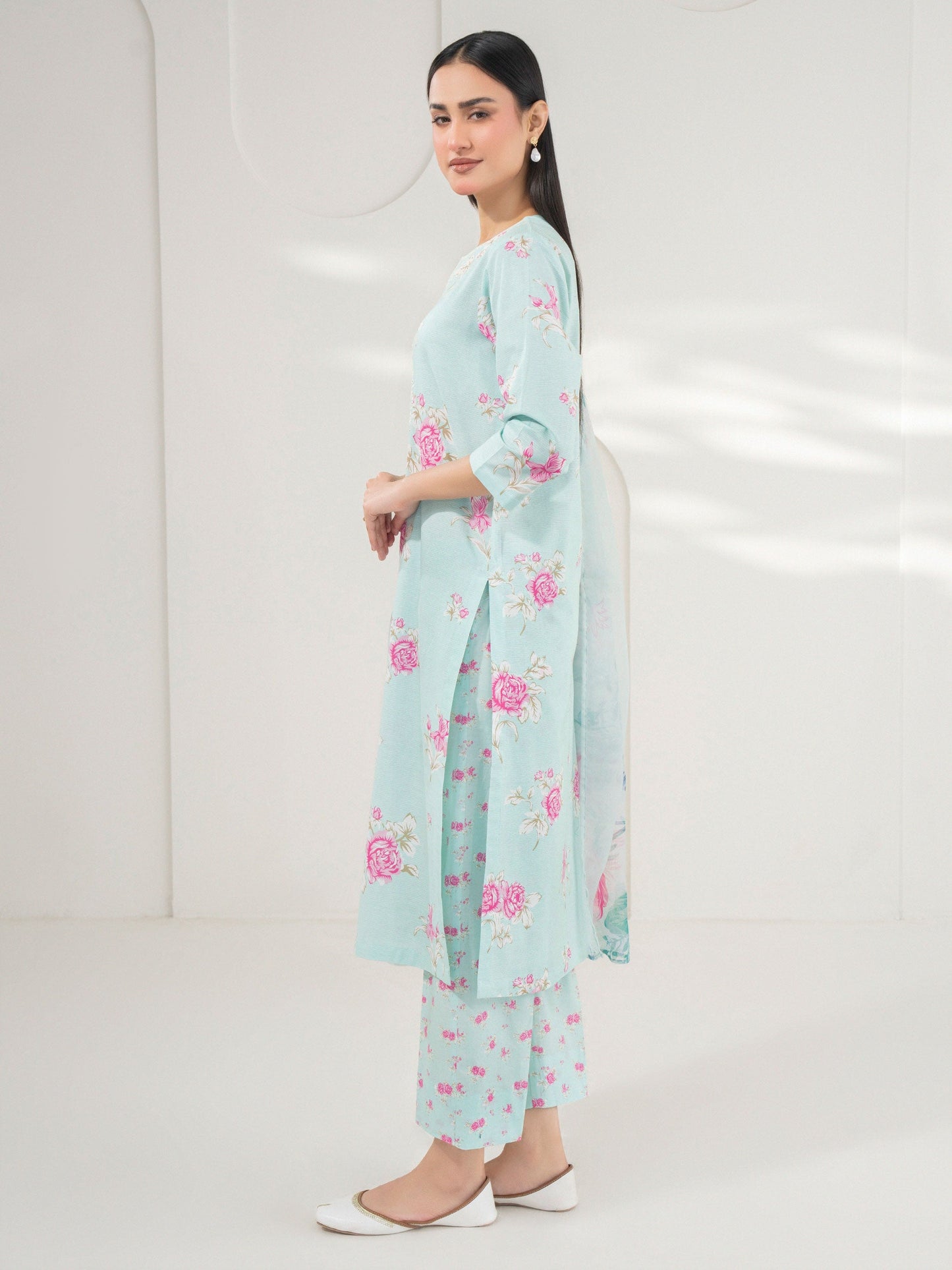 3 Piece Cambric Suit-Embroidered (Pret)