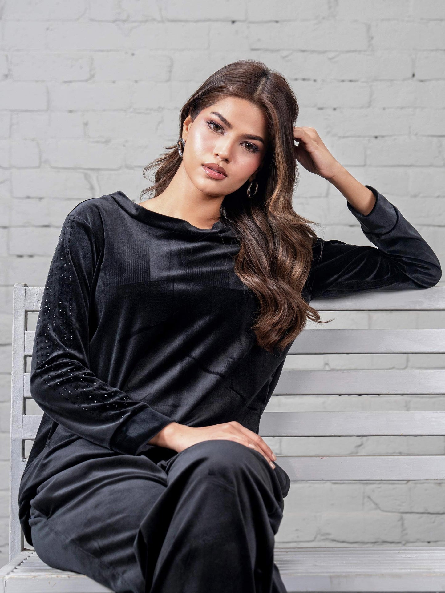 Velour Co-ord Set- Embellished