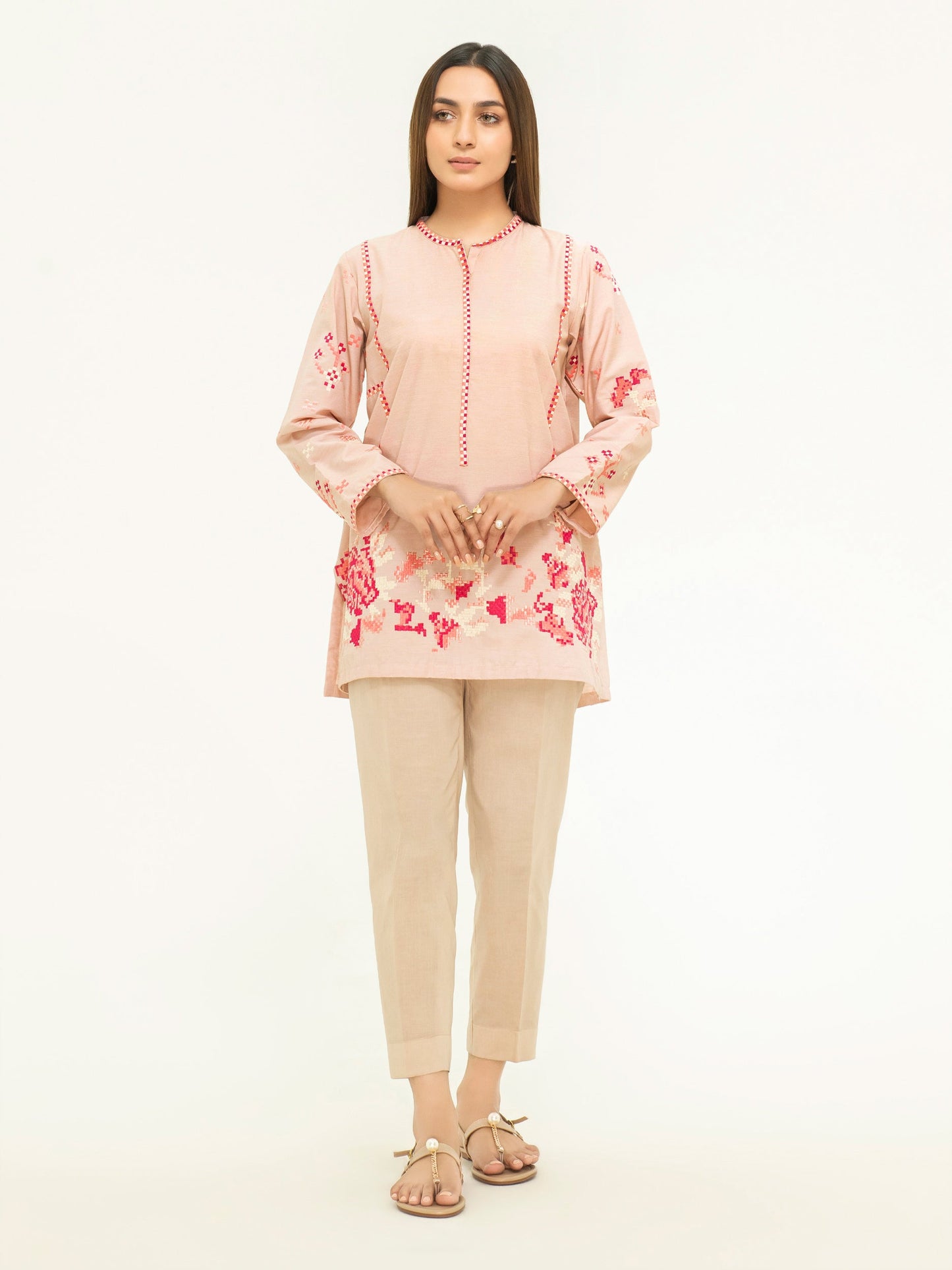 Yarn Dyed Kurti-Embroidered (Pret)