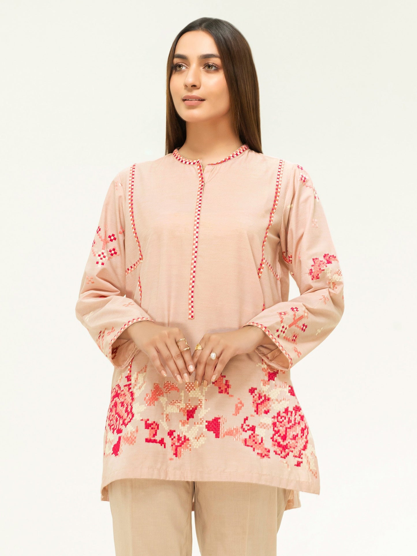 Yarn Dyed Kurti-Embroidered (Pret)