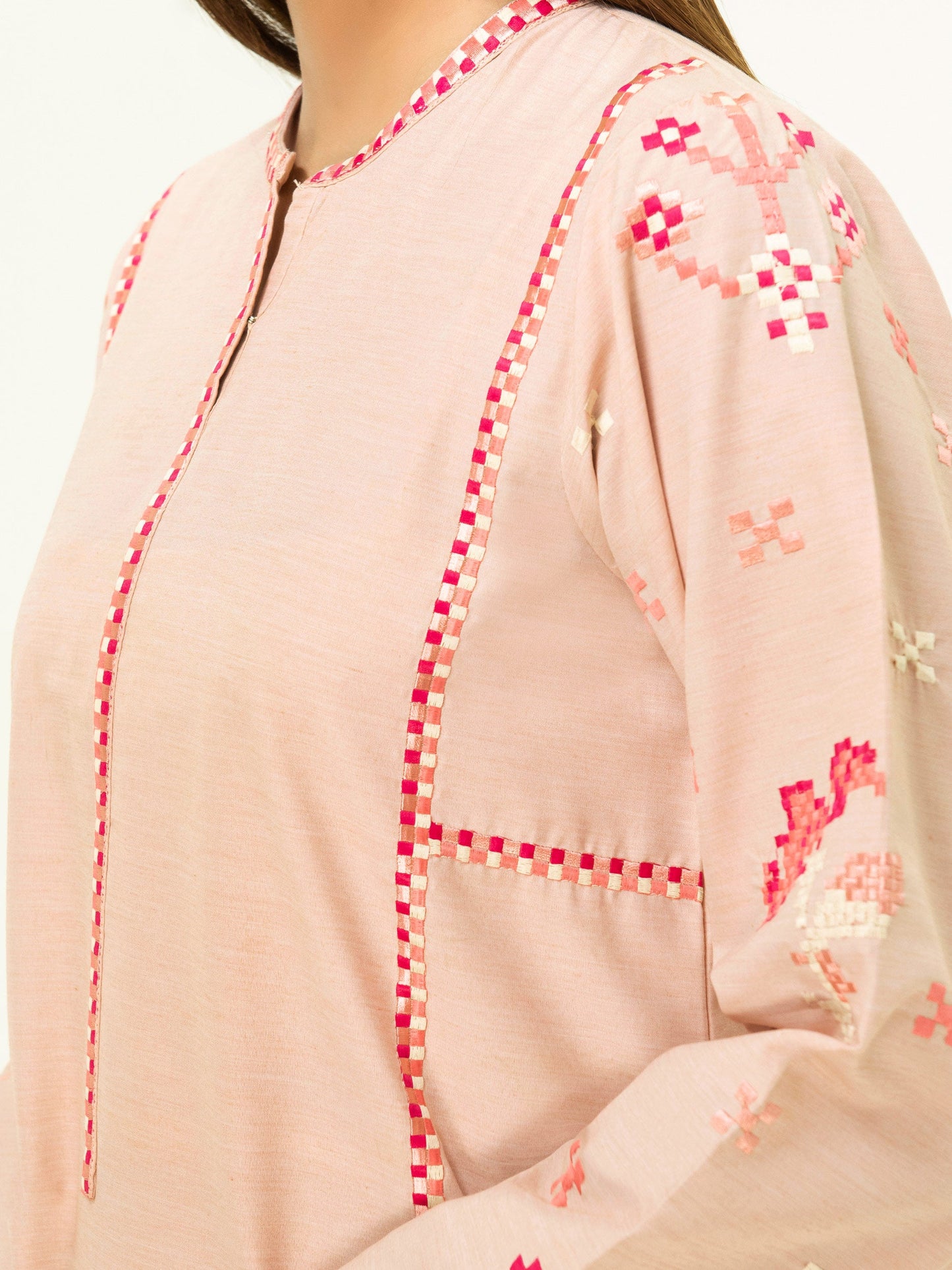 Yarn Dyed Kurti-Embroidered (Pret)