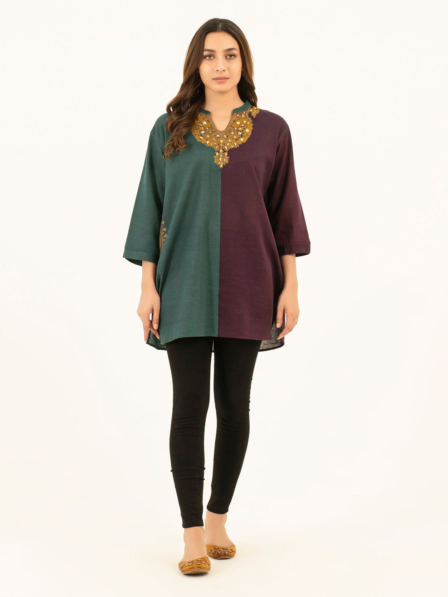 Khaddar Kurti-Embellished (Pret)
