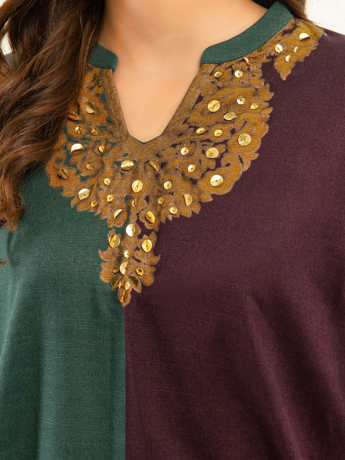 Khaddar Kurti-Embellished (Pret)