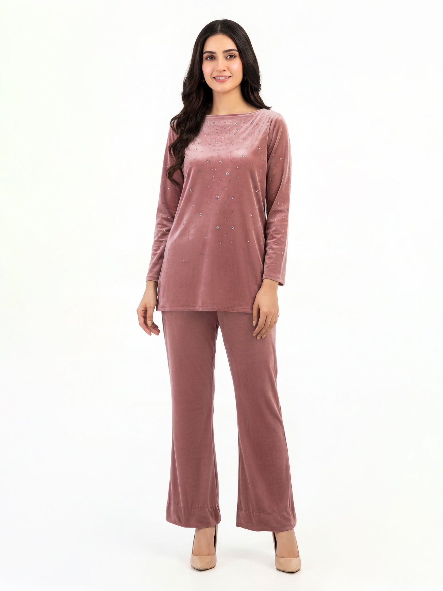 Velour Co-ord Set- Embellished