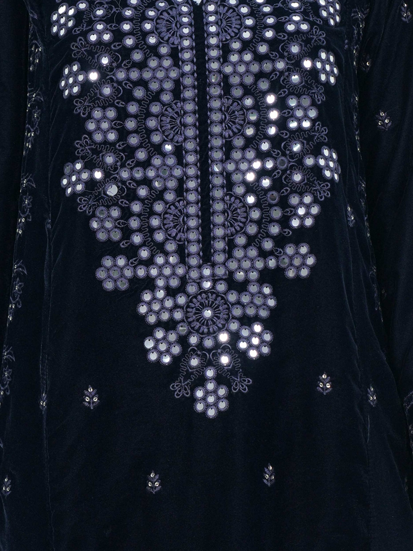 2 Piece Velvet Suit- Embroidered (Pret)
