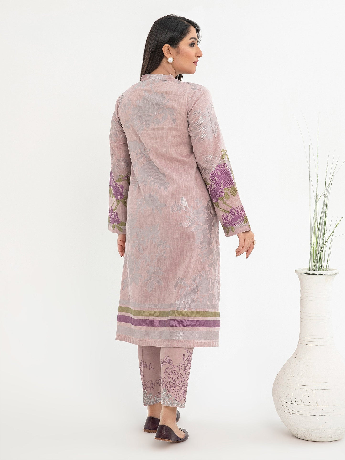 2 Piece Jacquard Suit-Embroidered(Pret)