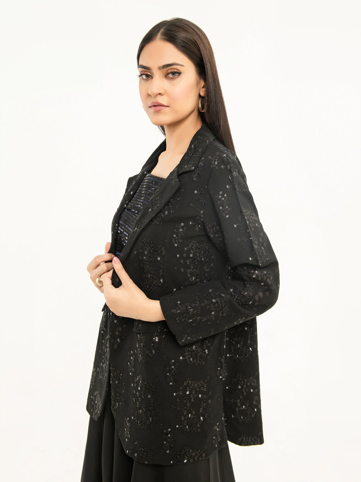 3 Piece Chiffon Suit-Embroidered (Pret)