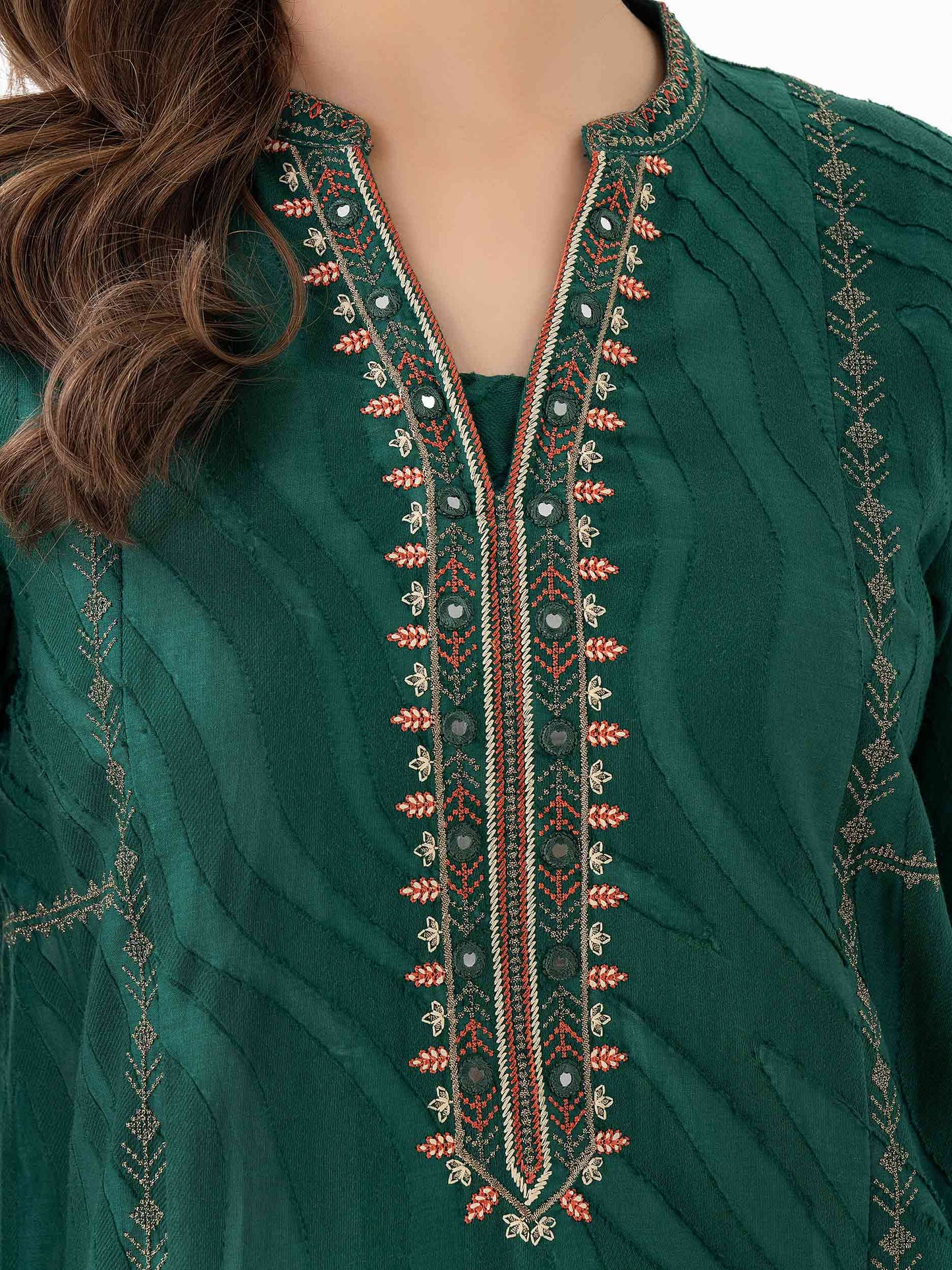 Jacquard Kurti-Embroidered (Pret)