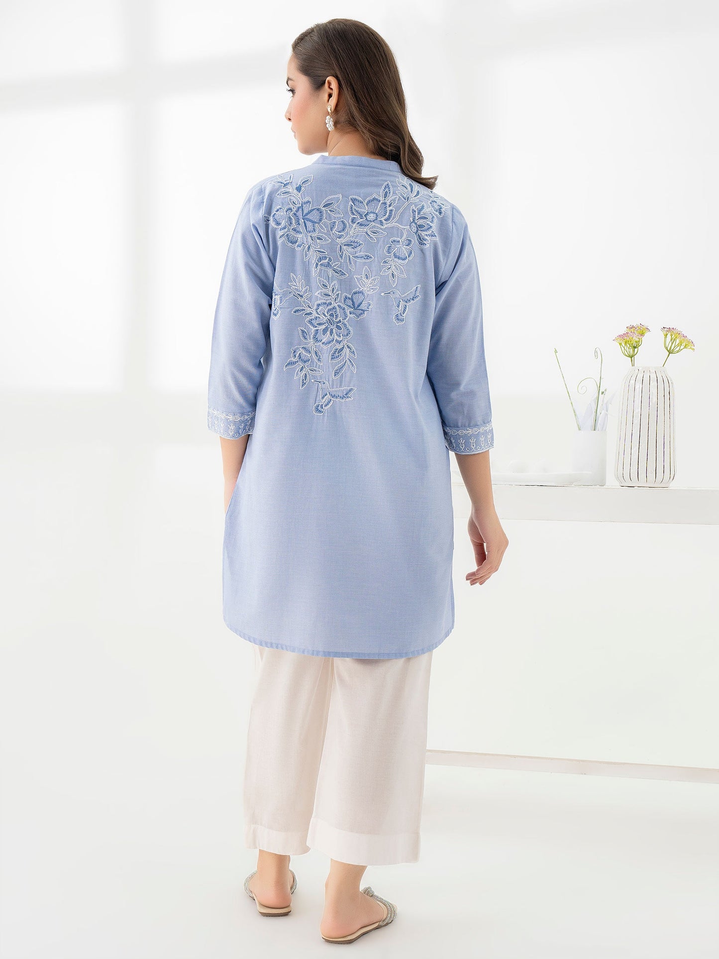 Yarn Dyed Kurti-Embroidered (Pret)