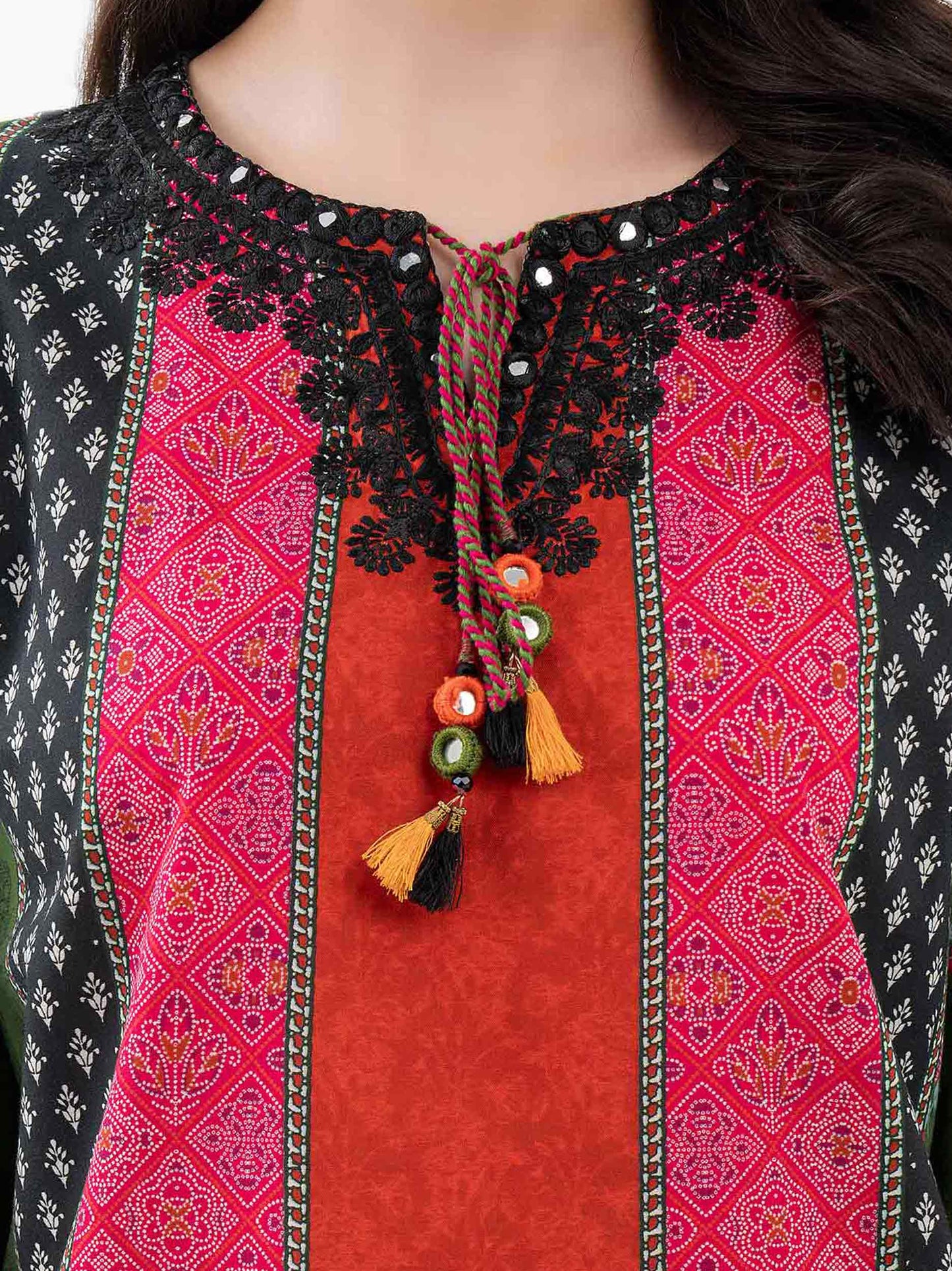 Cambric Kurti-Embroidered (Pret)