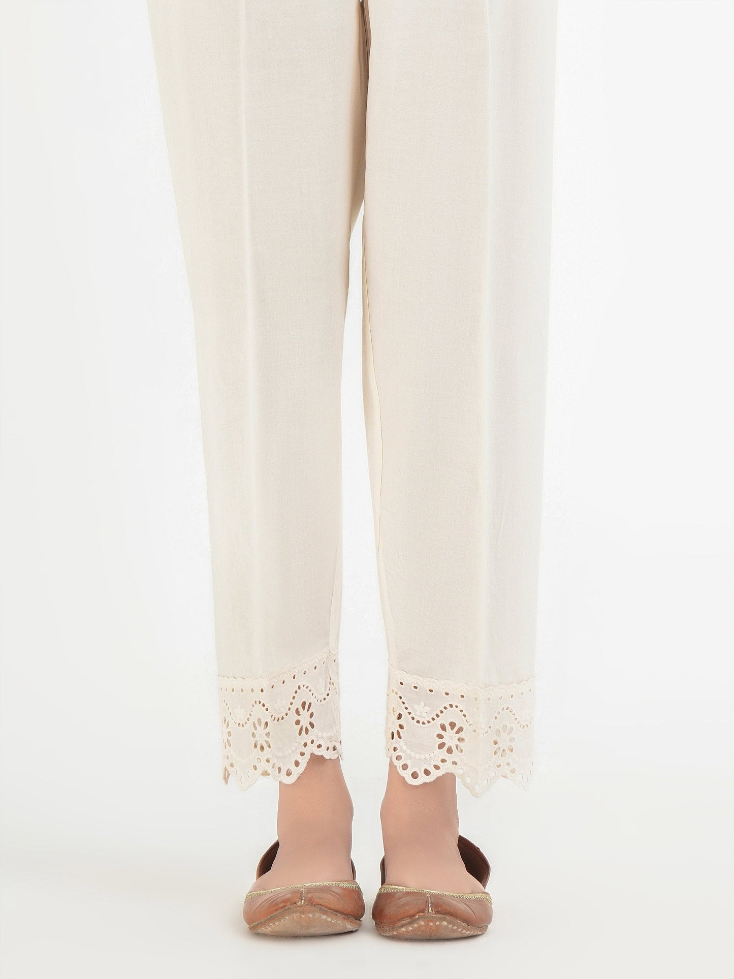 Embroidered Cambric Trouser (Pret)