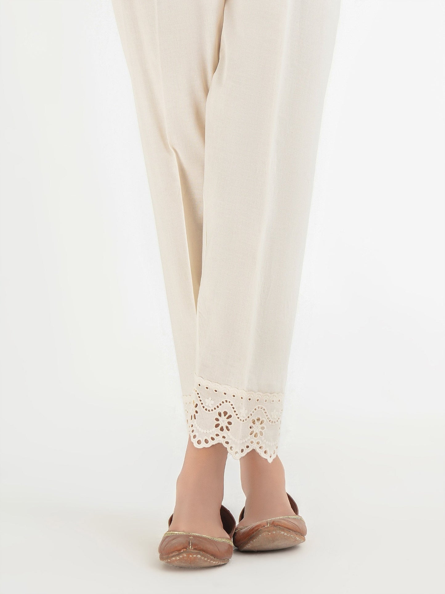 Embroidered Cambric Trouser (Pret)