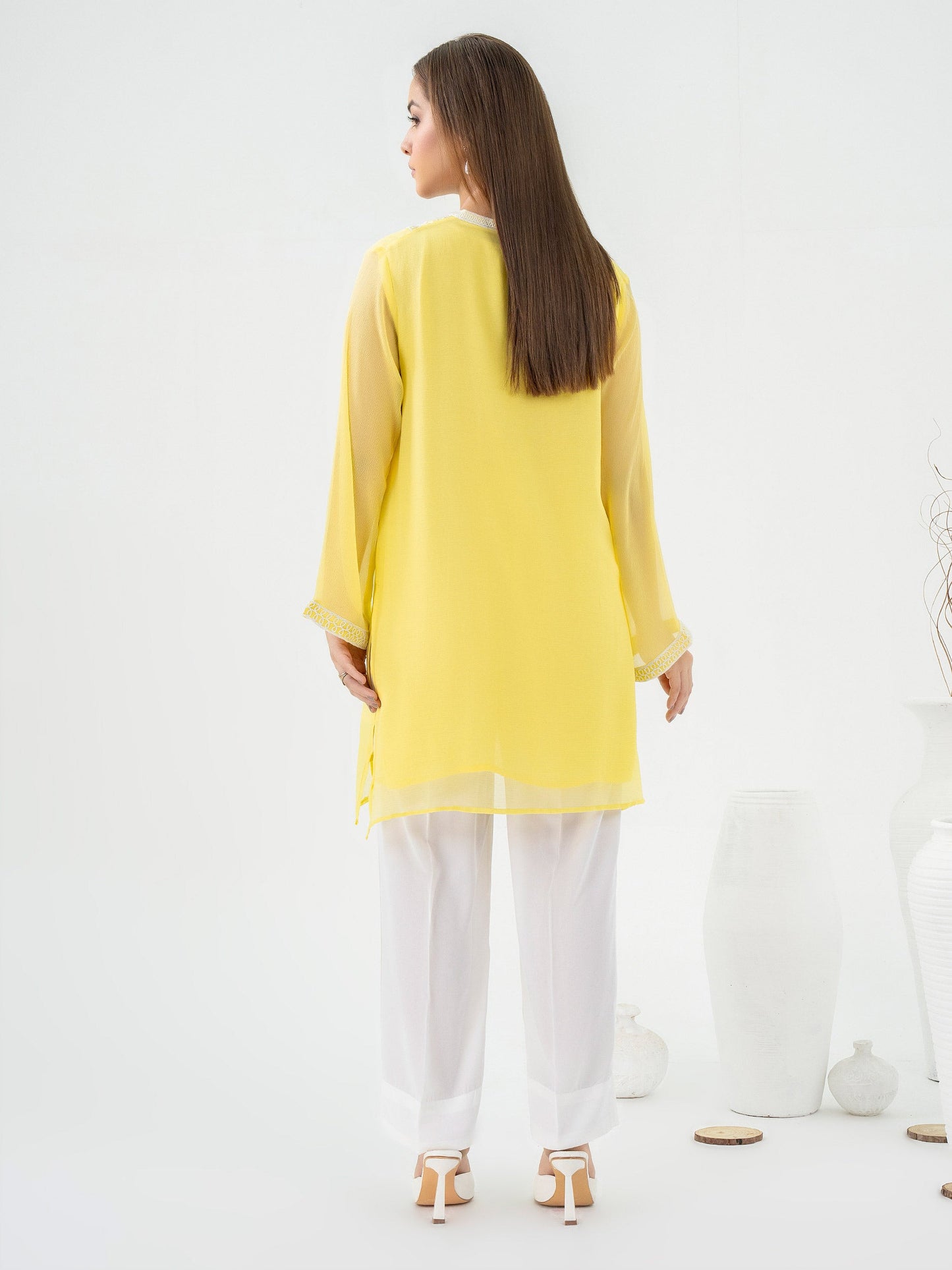 Chiffon Kurti-Embroidered (Pret)