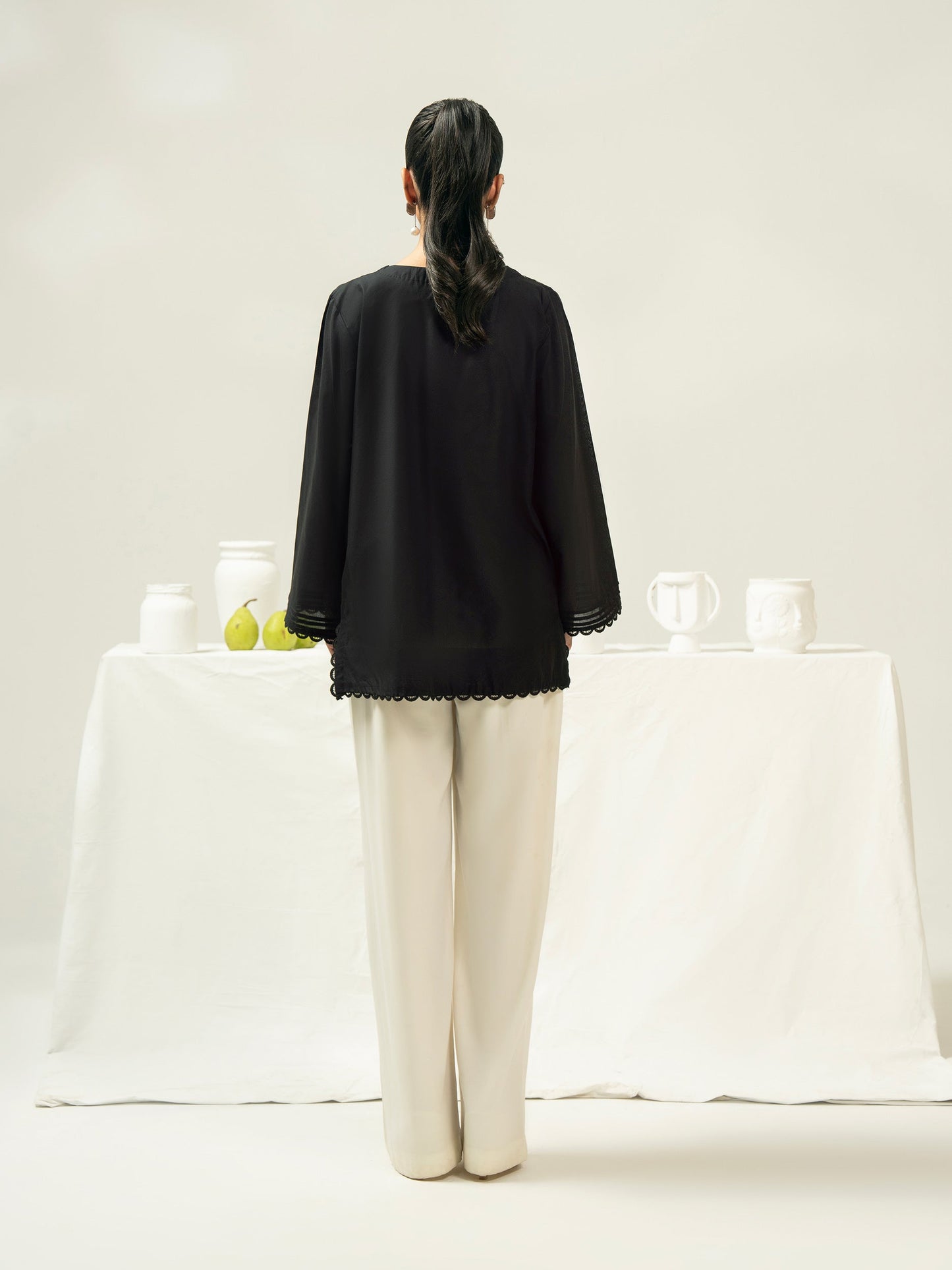 Cambric Kurti-Embroidered (Pret)