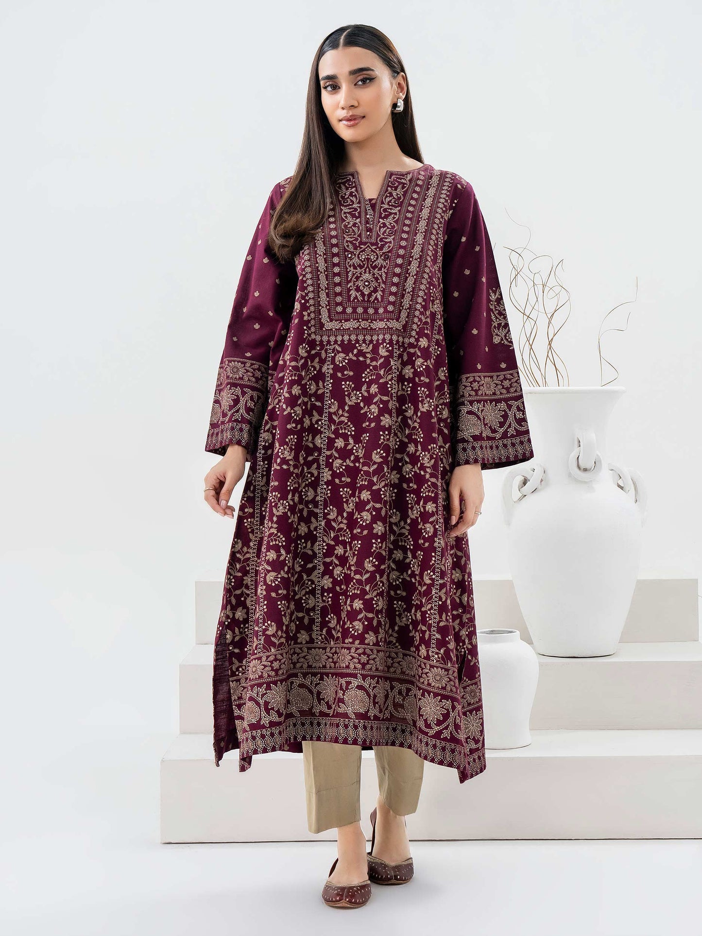 Khaddar Shirt-Paste Print (Pret)