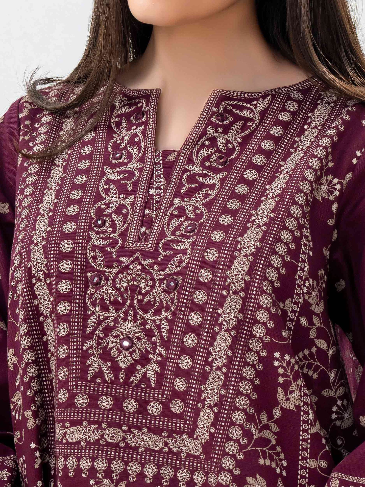 Khaddar Shirt-Paste Print (Pret)