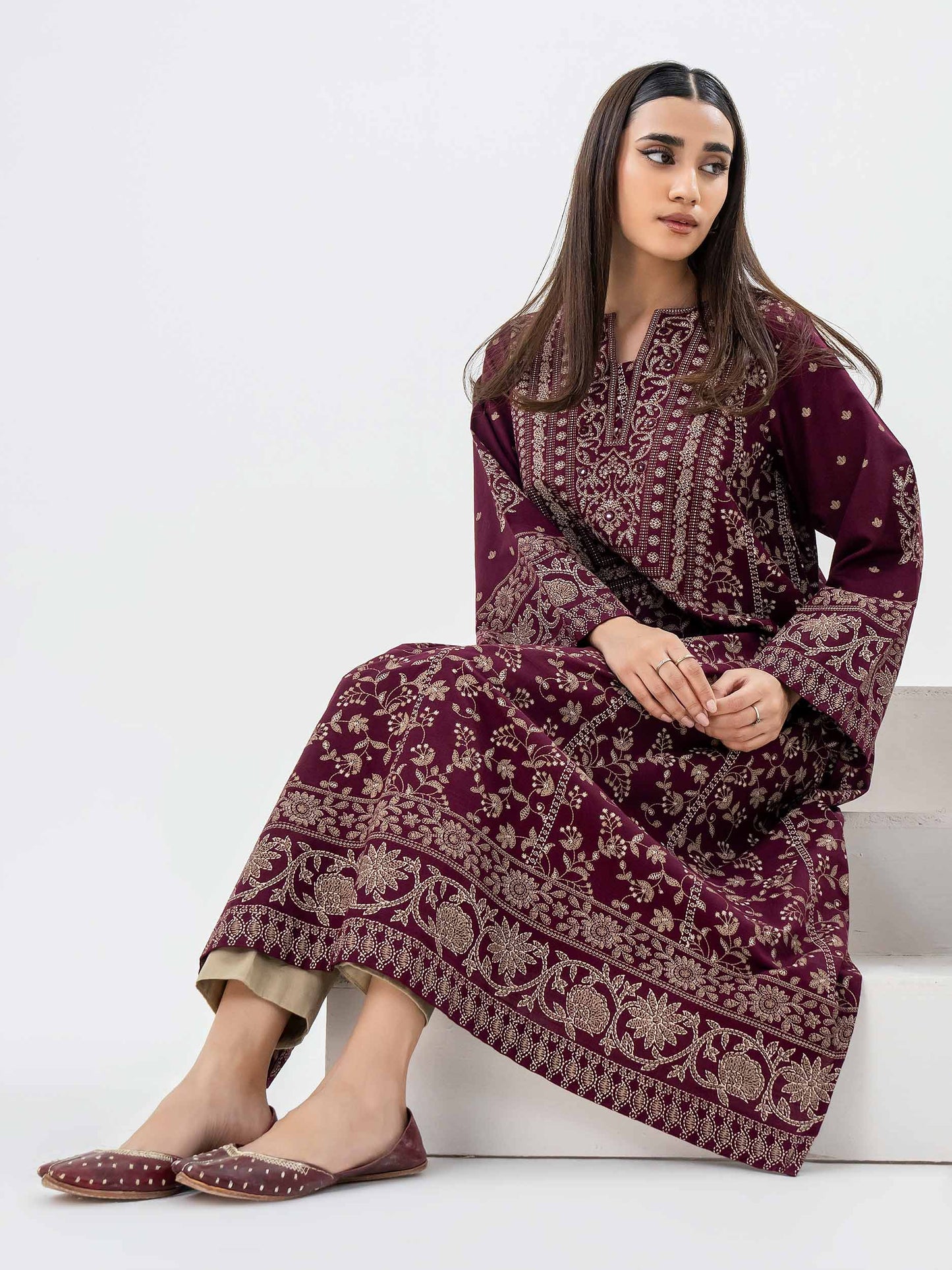 Khaddar Shirt-Paste Print (Pret)