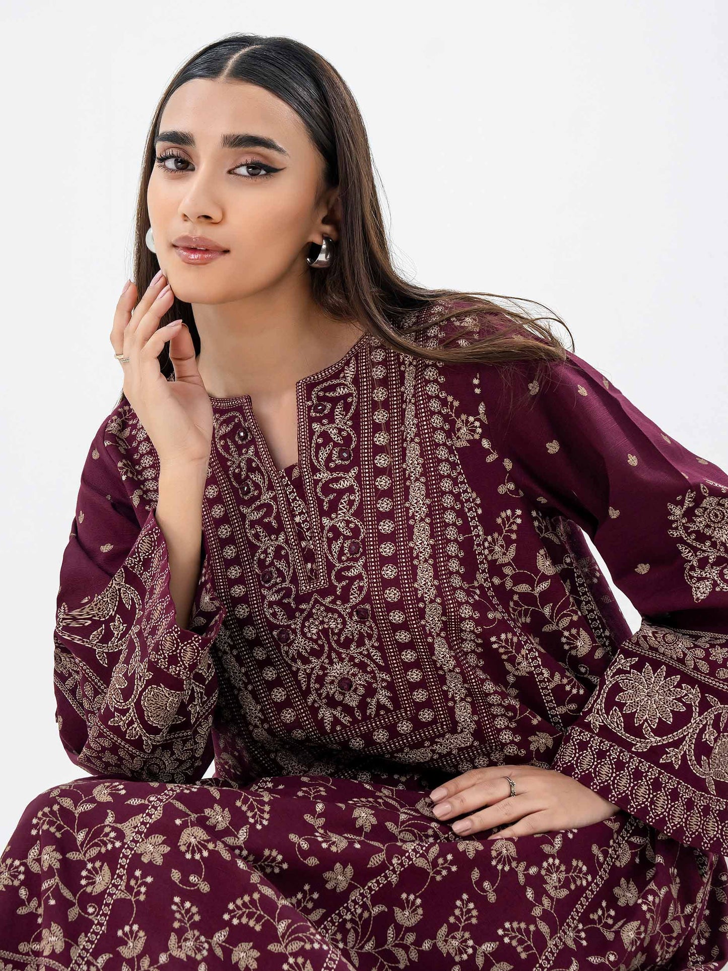 Khaddar Shirt-Paste Print (Pret)