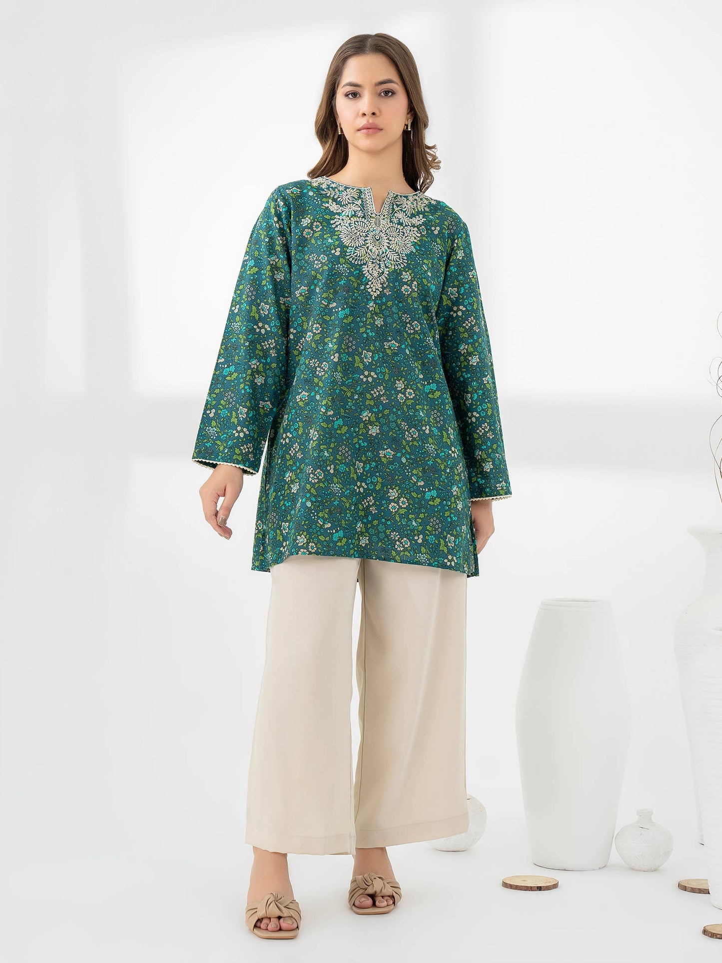 Silk Kurti-Embroidered (Pret)