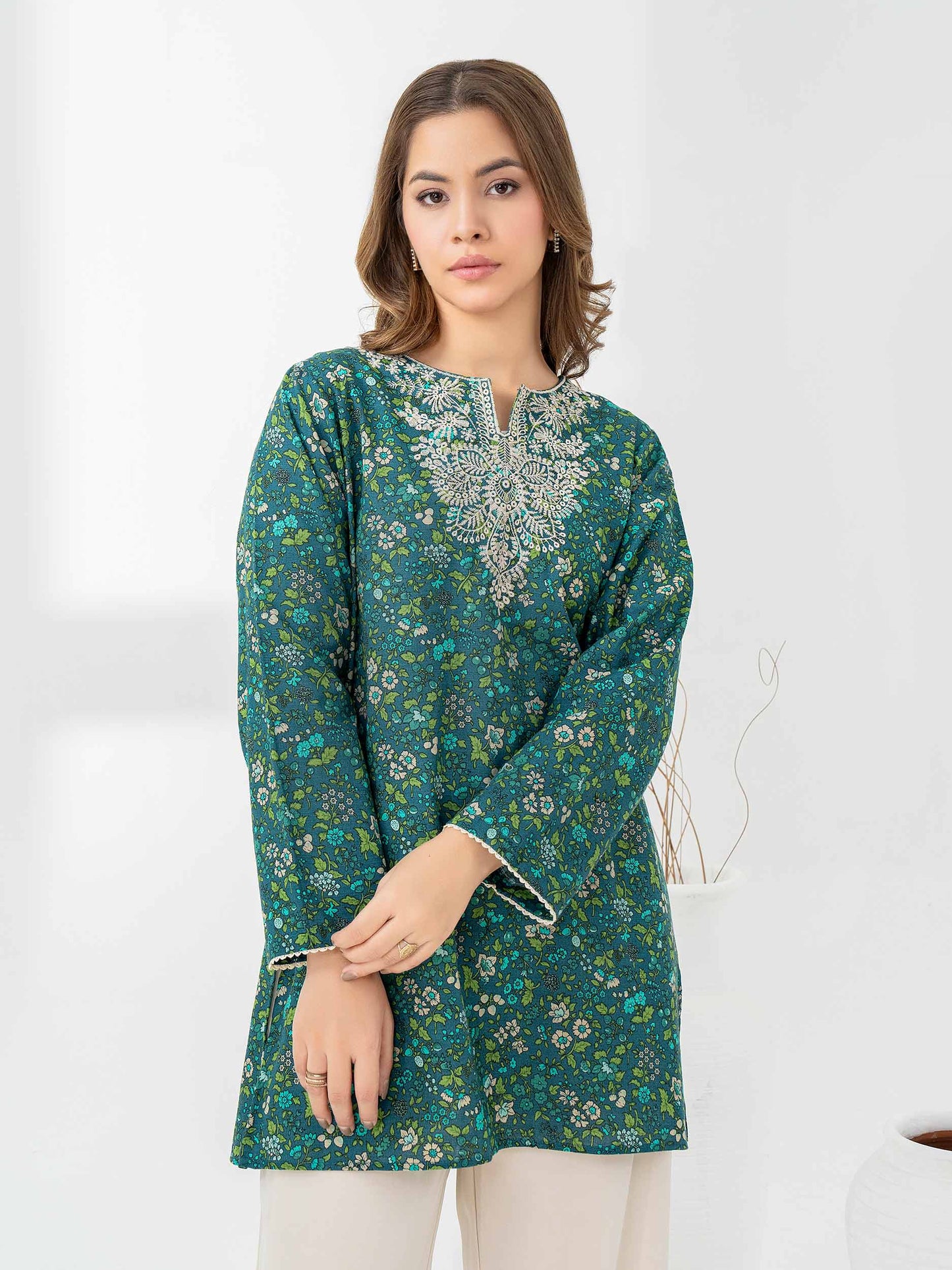 Silk Kurti-Embroidered (Pret)