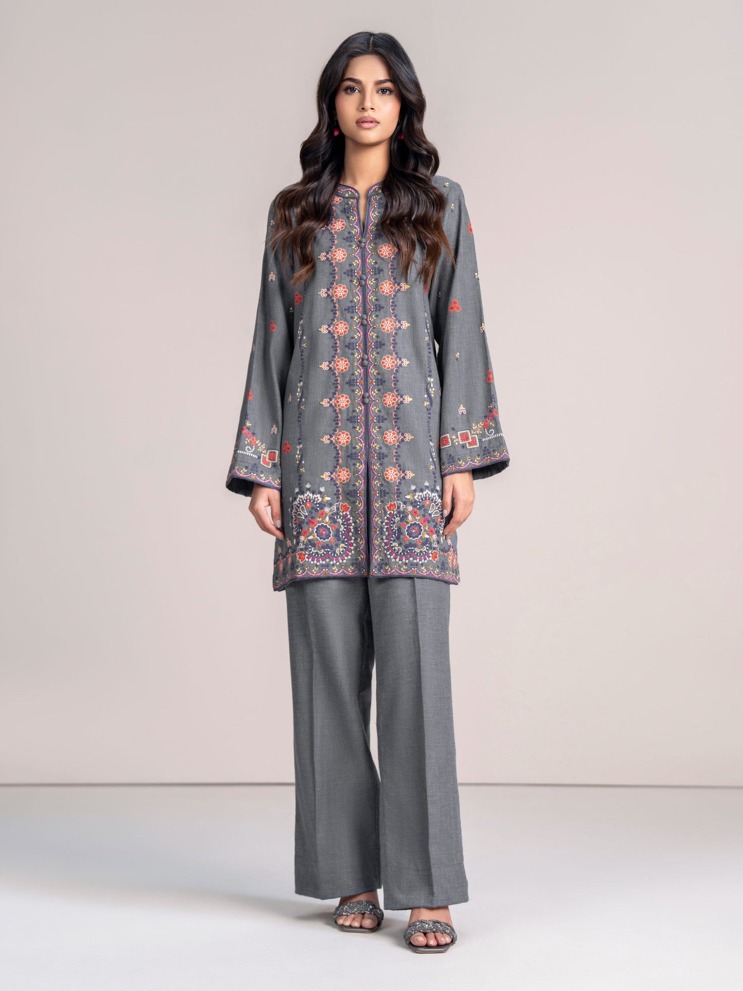 Yarn Dyed Co-ord- Embroidered