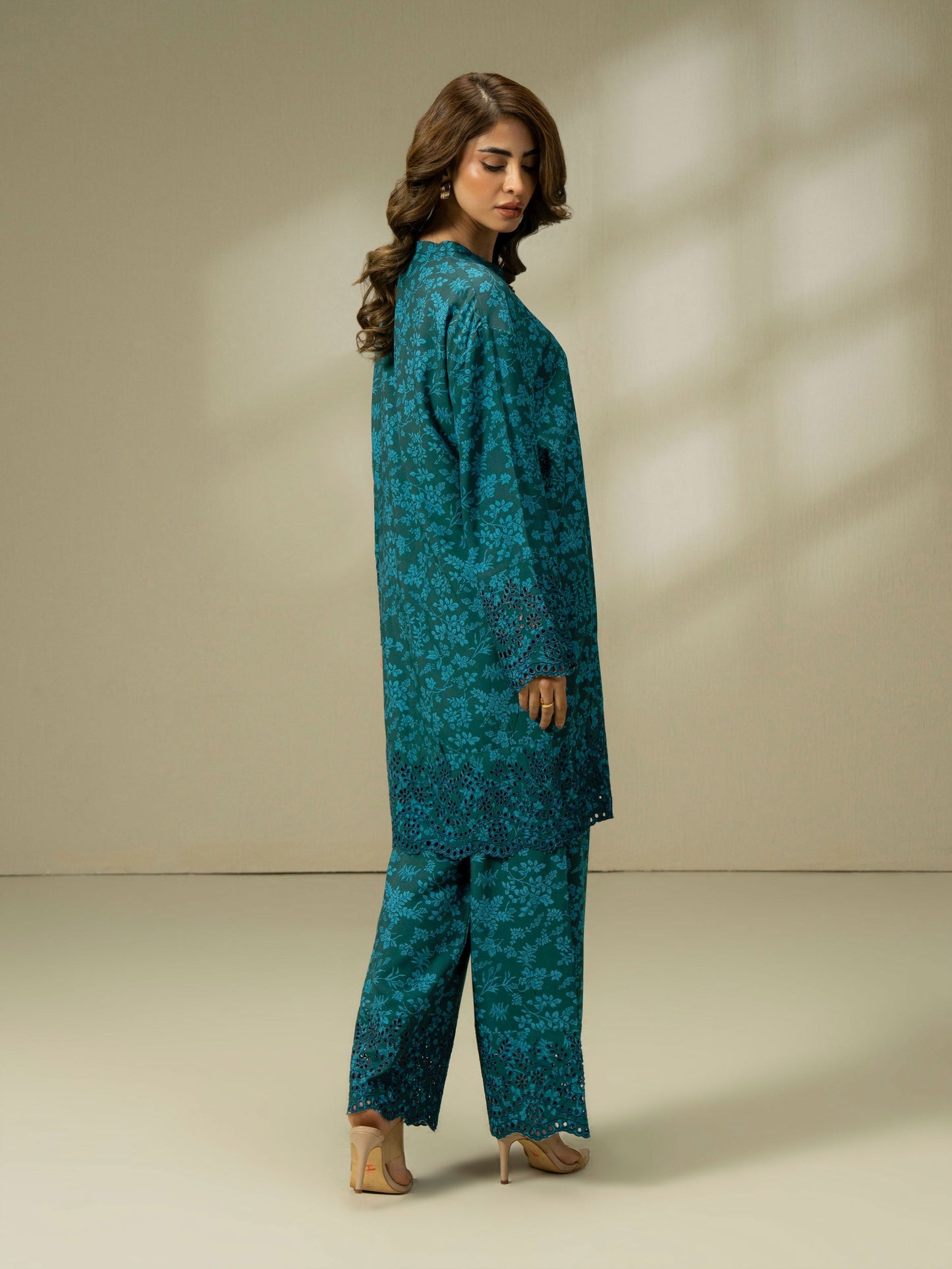 2 Piece Linen Suit-Embroidered (Pret)