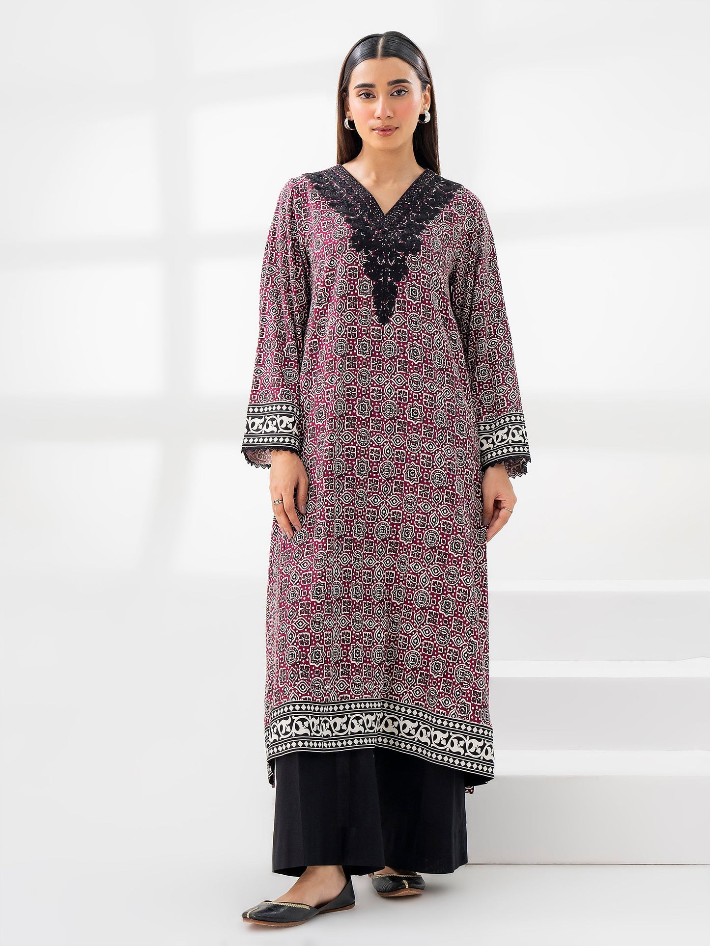 Linen Shirt-Embroidered (Pret)