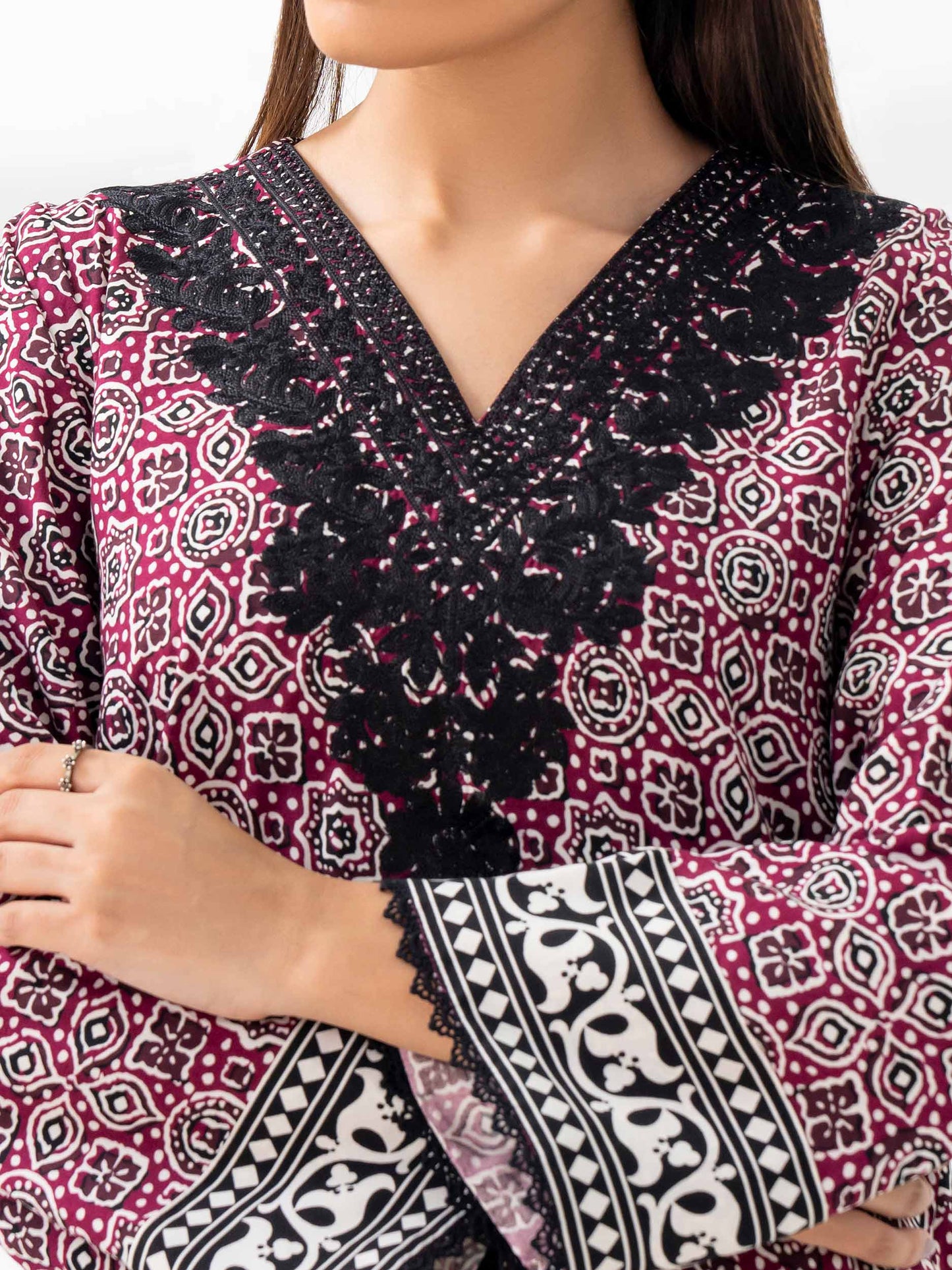 Linen Shirt-Embroidered (Pret)