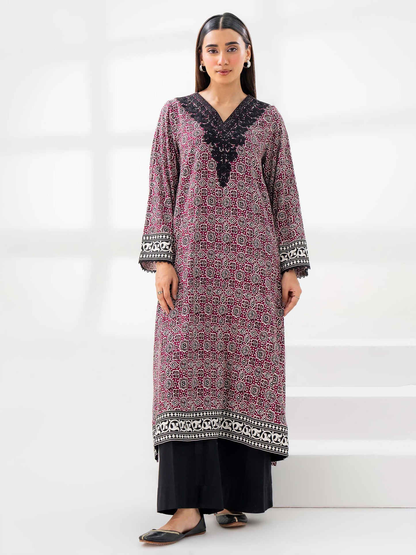 Linen Shirt-Embroidered (Pret)