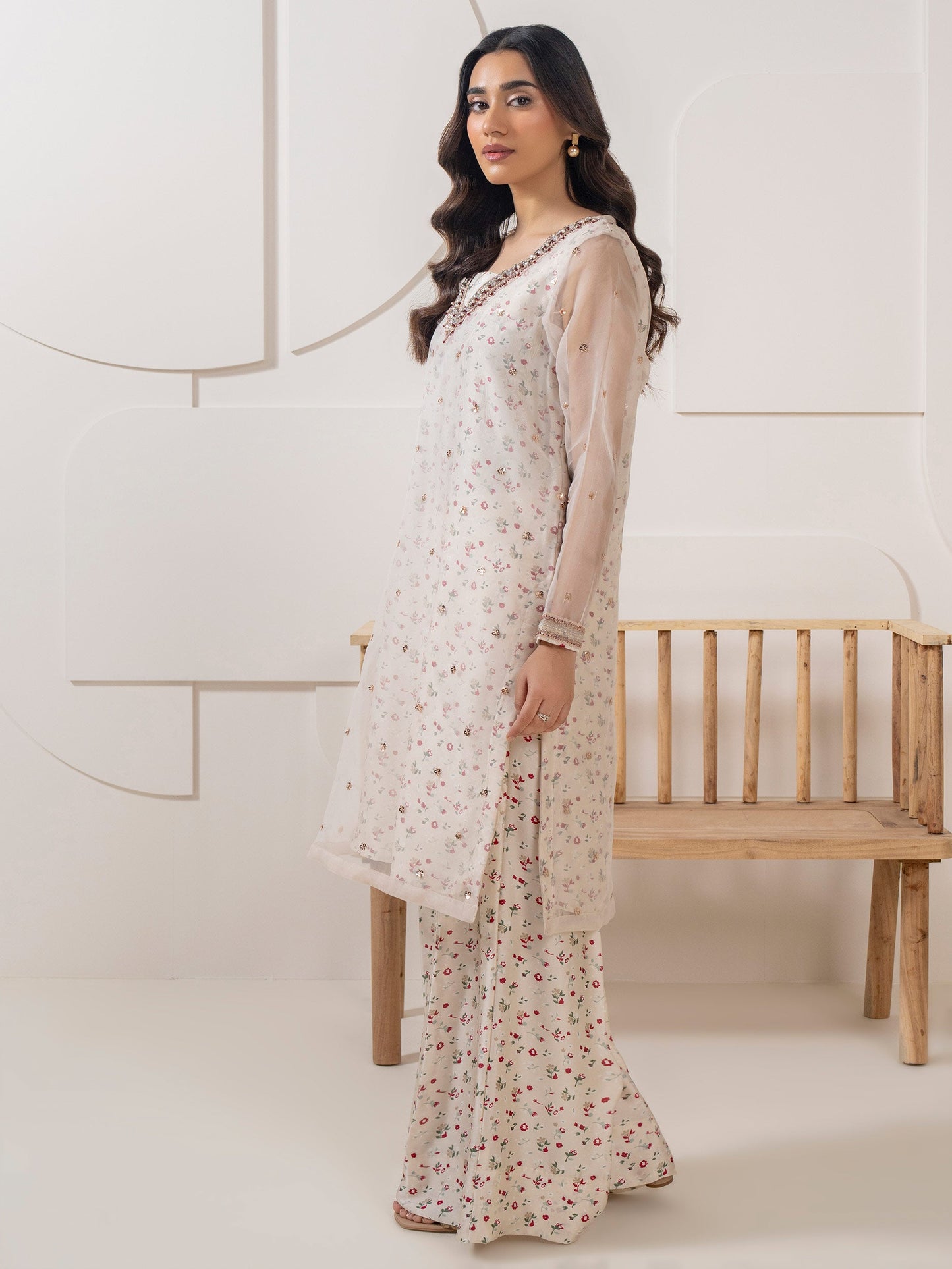 3 Piece Silk Suit-Embroidered (Pret)