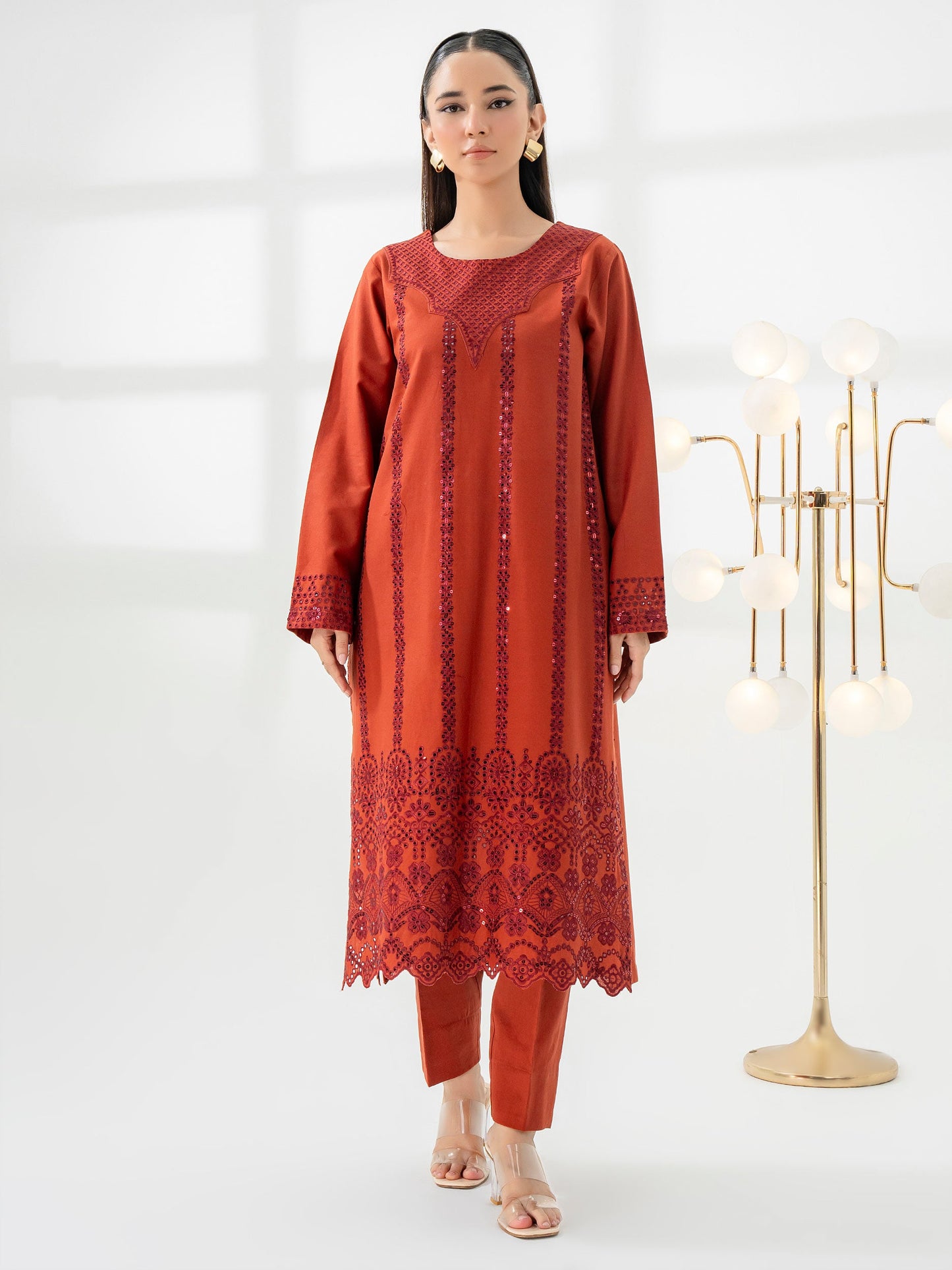 2 Piece Khaddar Suit-Embroidered (Pret)