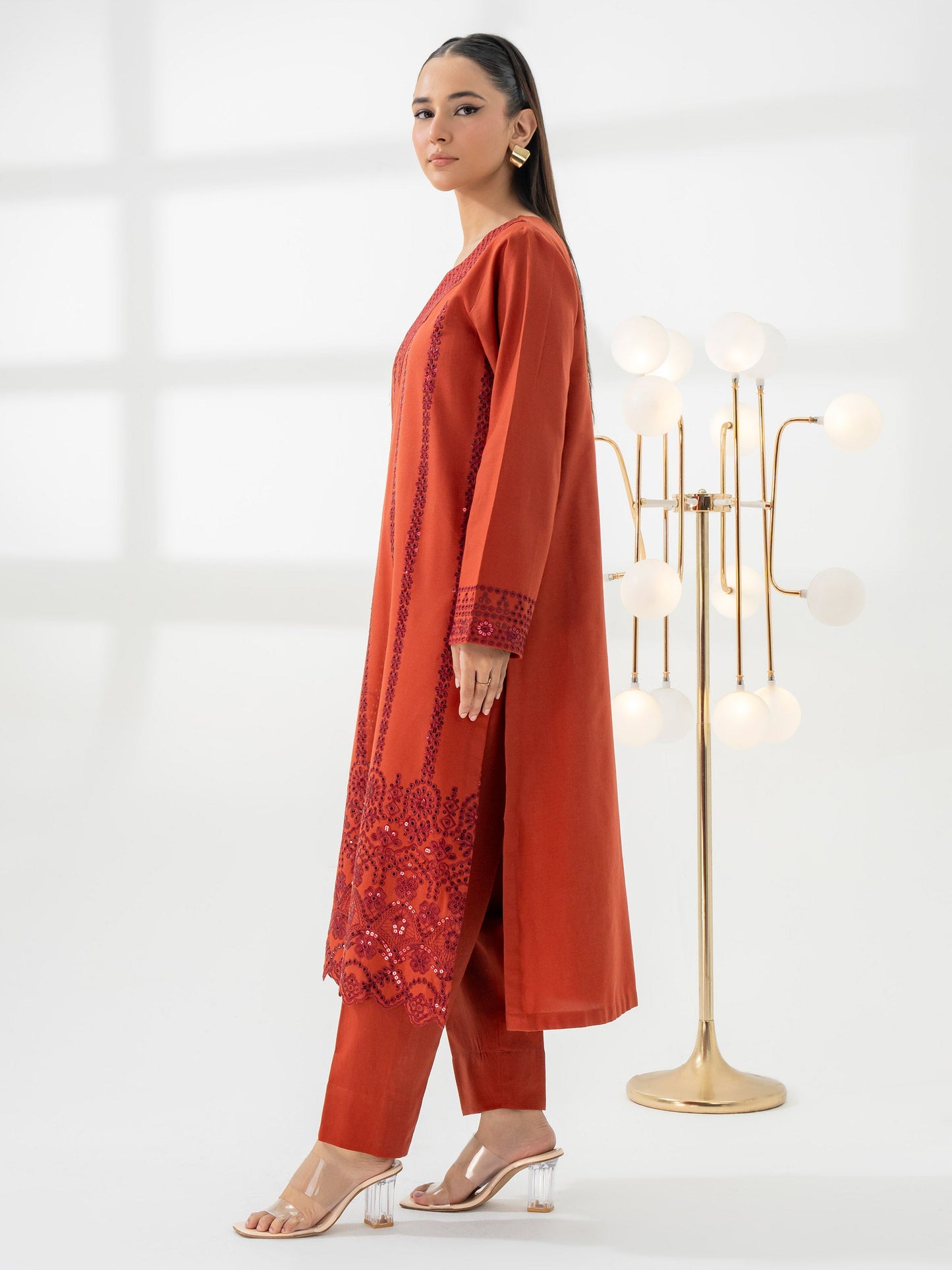 2 Piece Khaddar Suit-Embroidered (Pret)