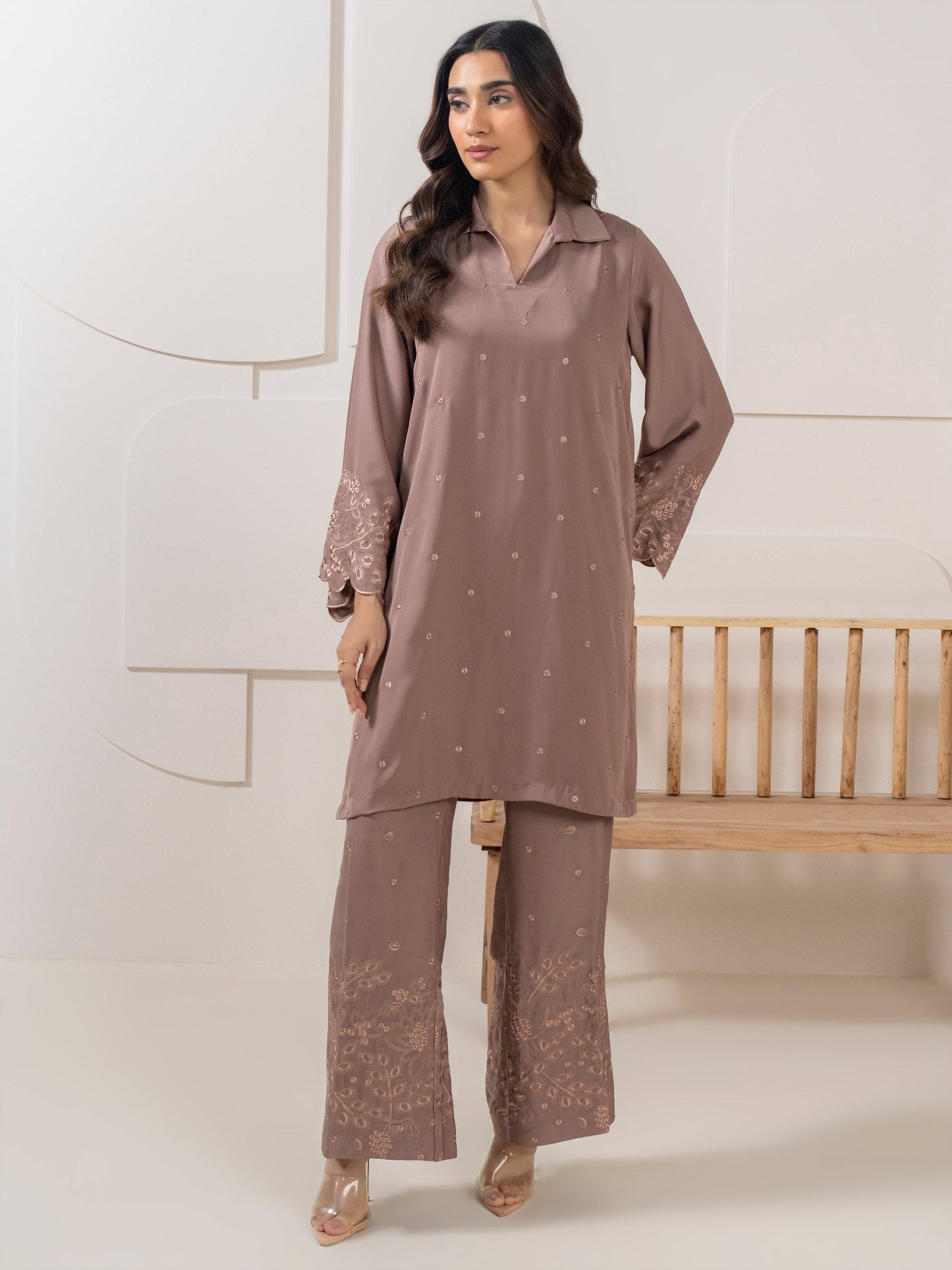 Silk Co-Ord Set-Embroidered (Pret)