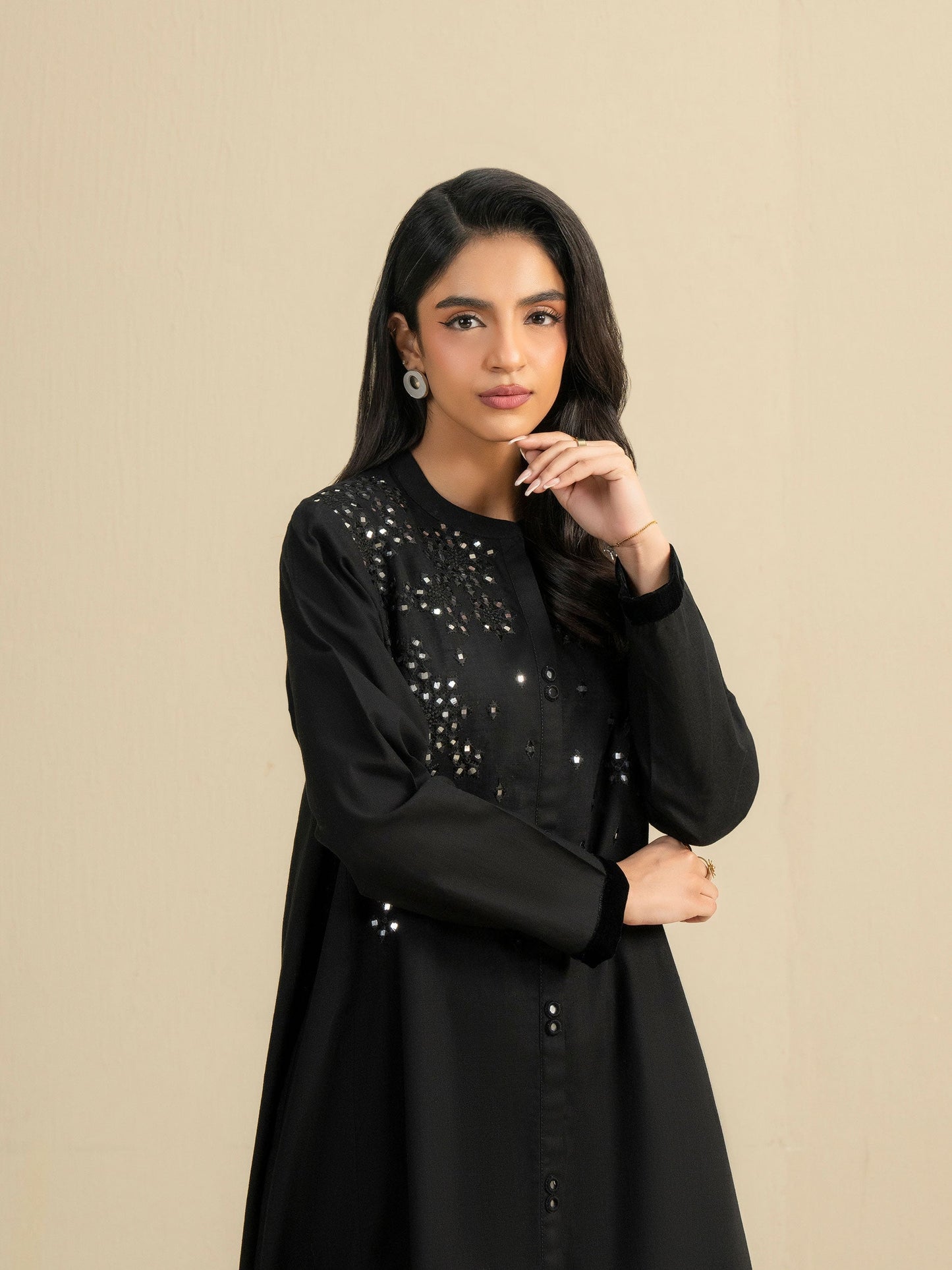 Khaddar Shirt-Embroidered (Pret)