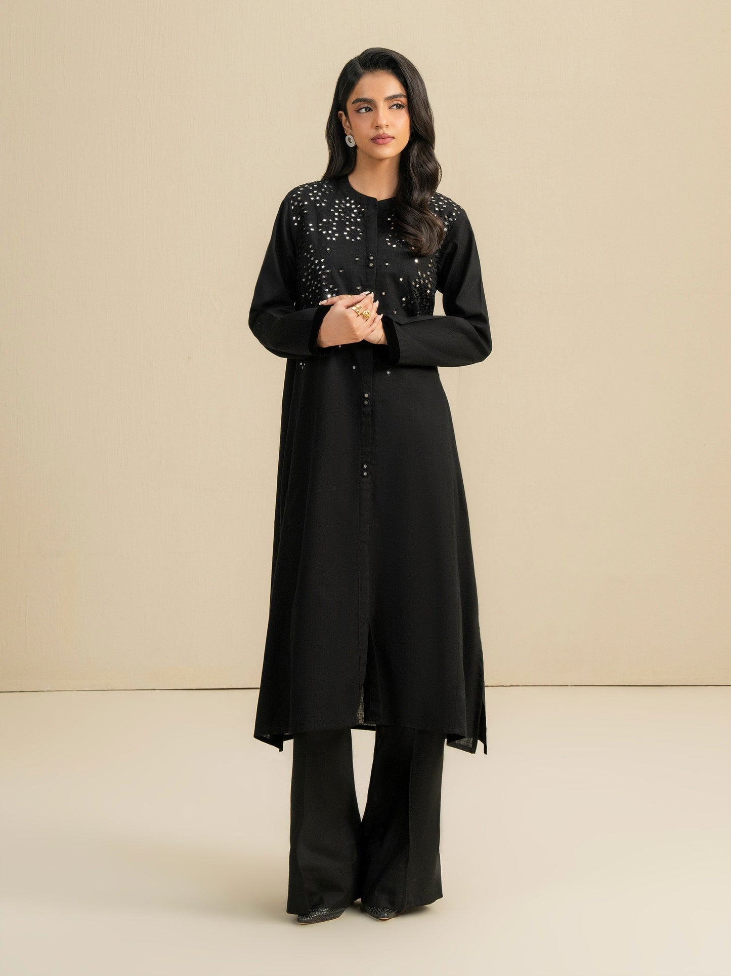 Khaddar Shirt-Embroidered (Pret)