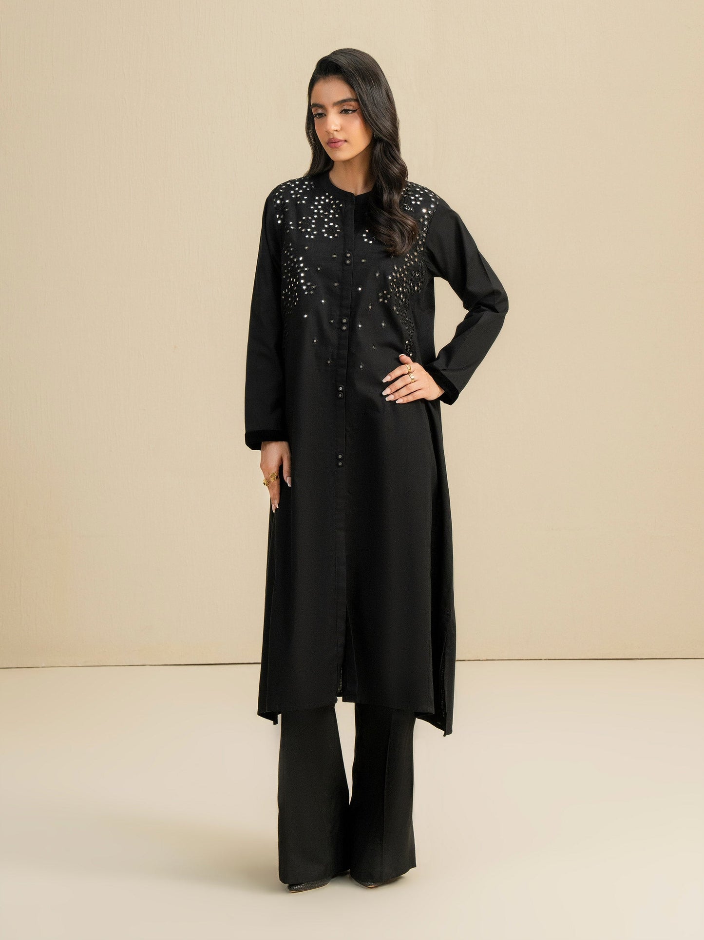 Khaddar Shirt-Embroidered (Pret)