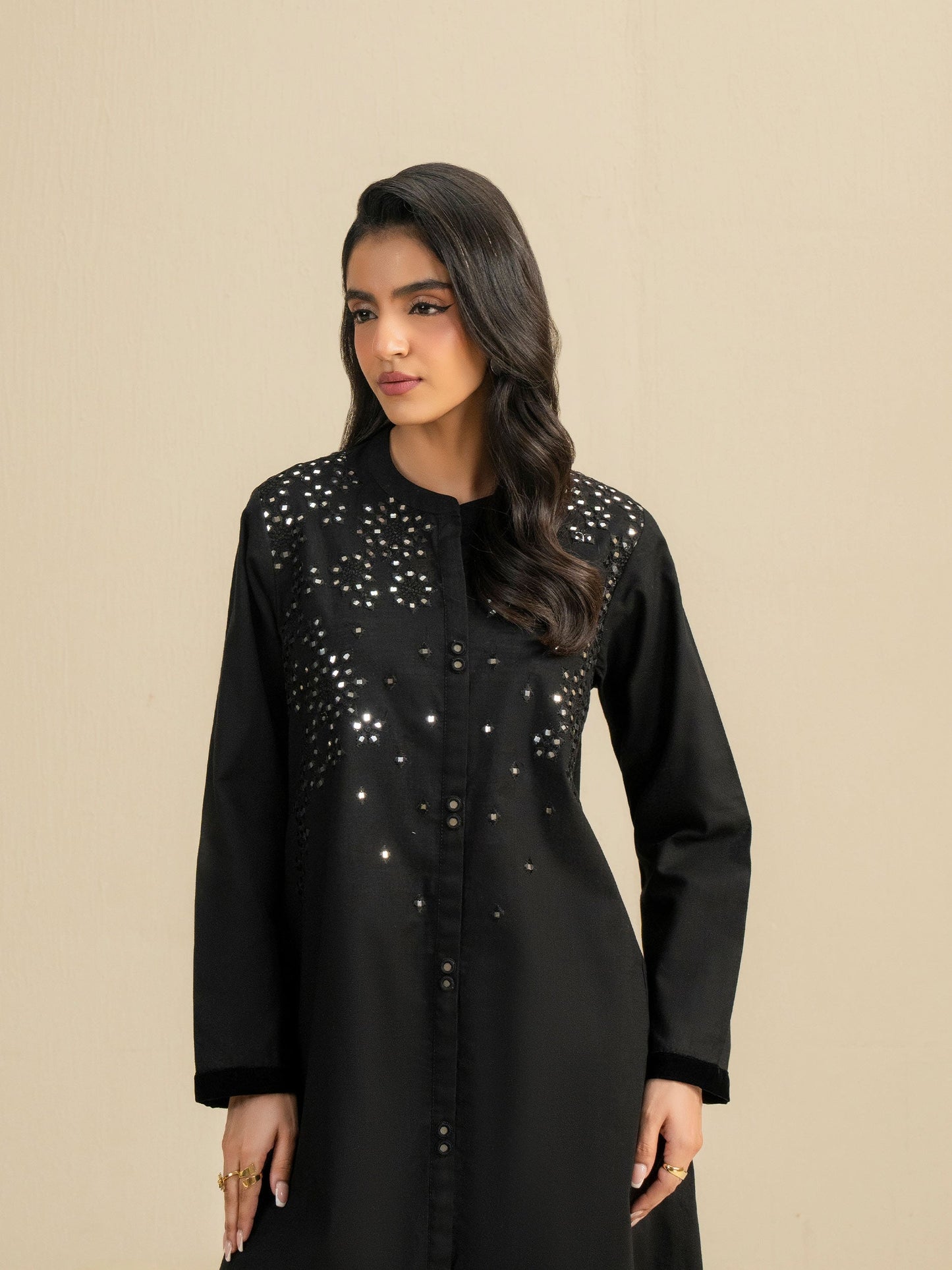 Khaddar Shirt-Embroidered (Pret)