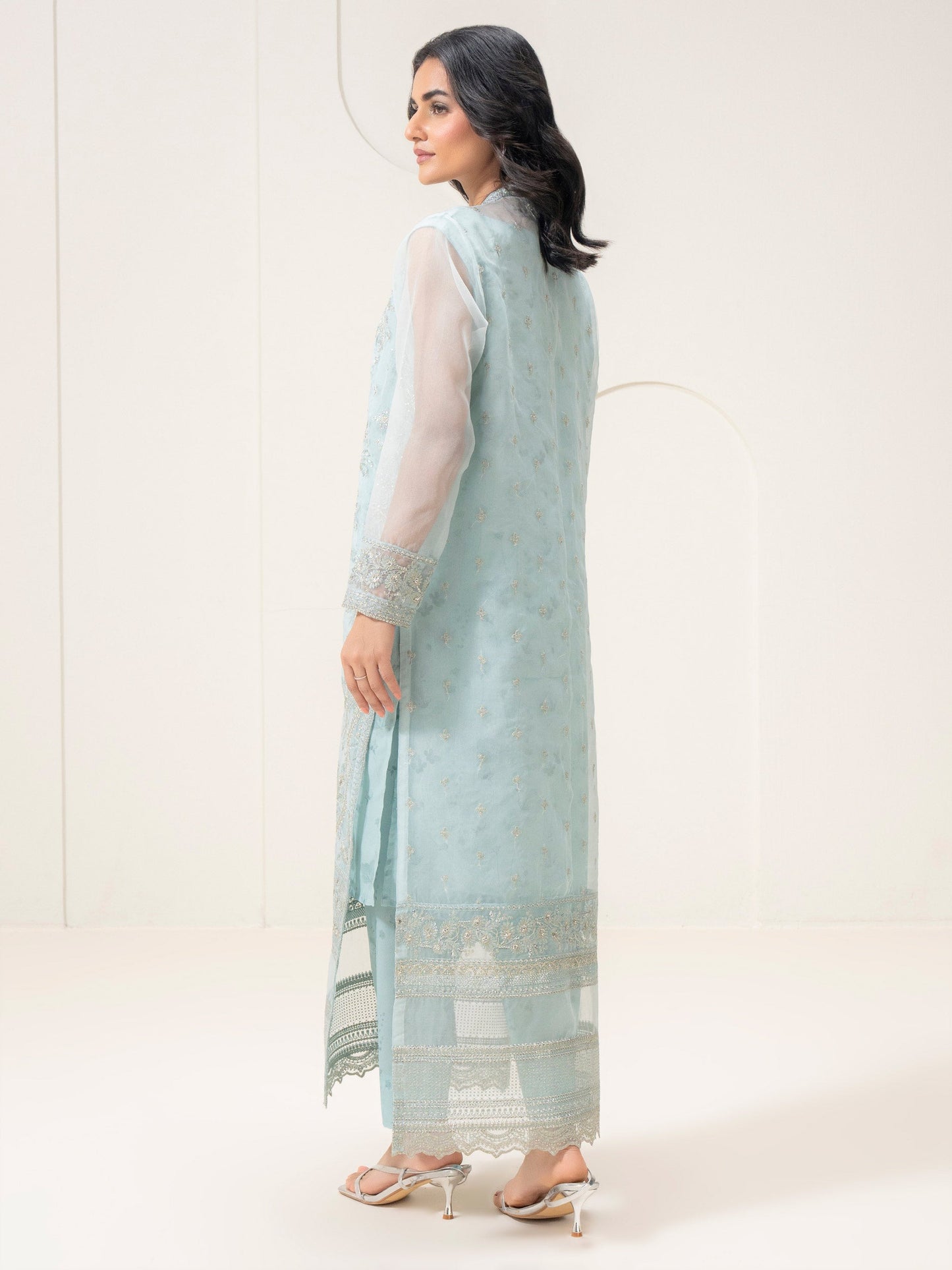 2 Piece Organza Suit-Embellished (Pret)