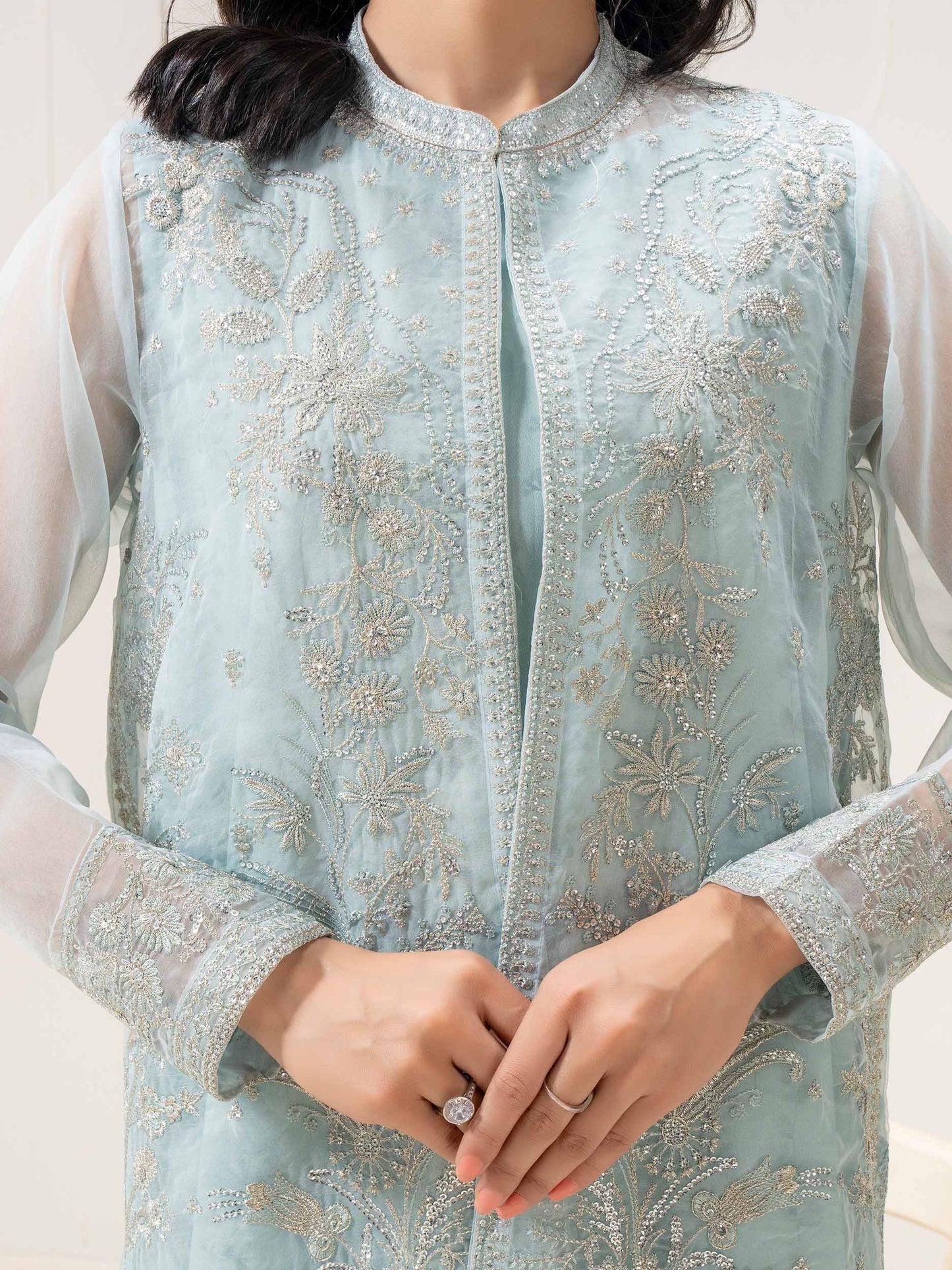 2 Piece Organza Suit-Embellished (Pret)