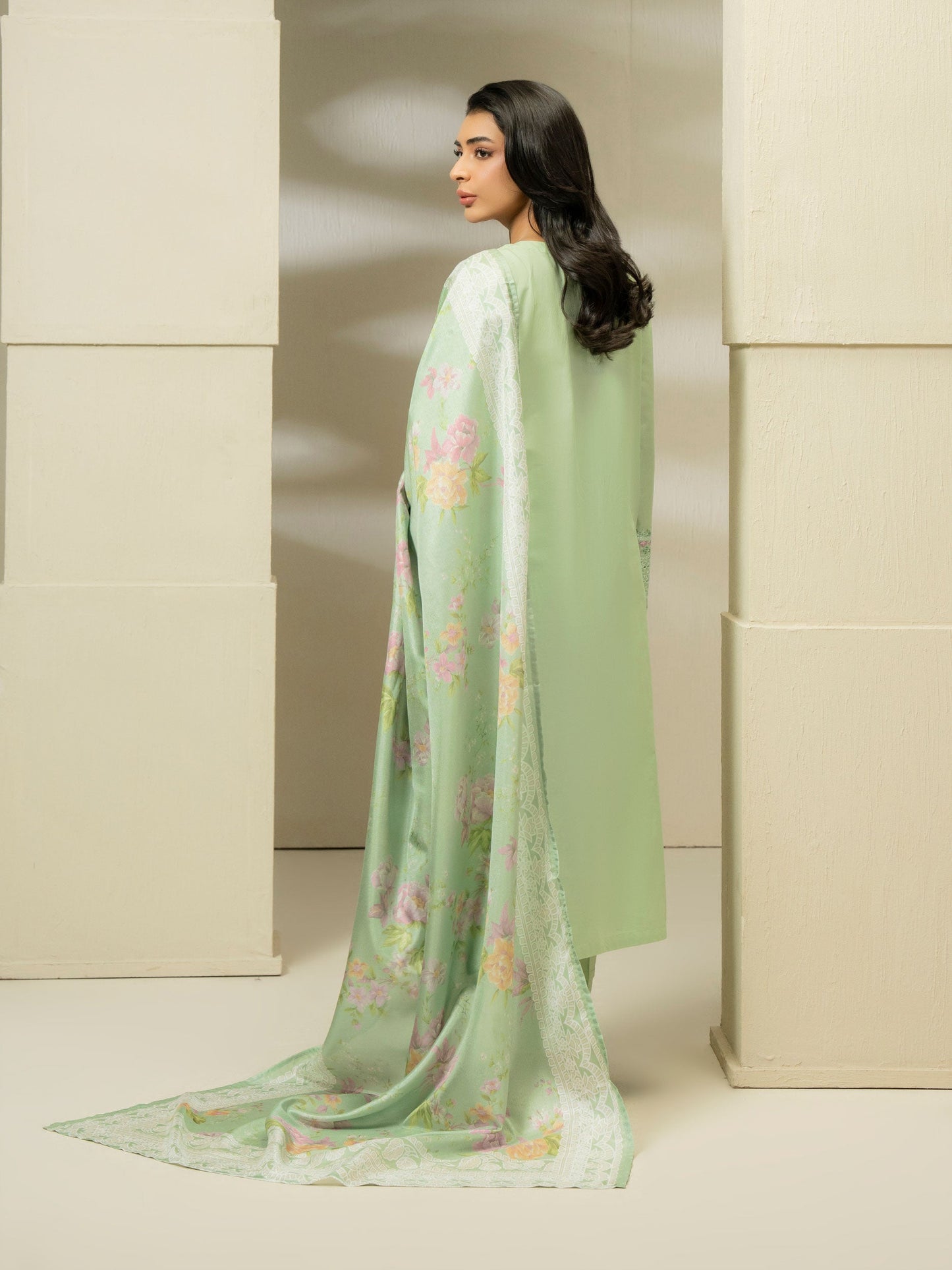 3 Piece Cambric Suit-Embroidered (Pret)