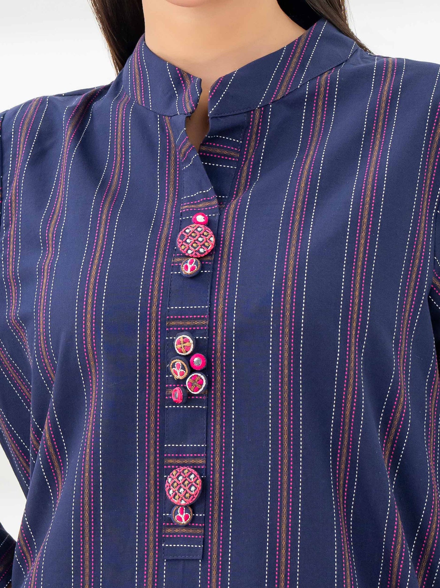 2 Piece Yarn Dyed Suit-Embroidered (Pret)