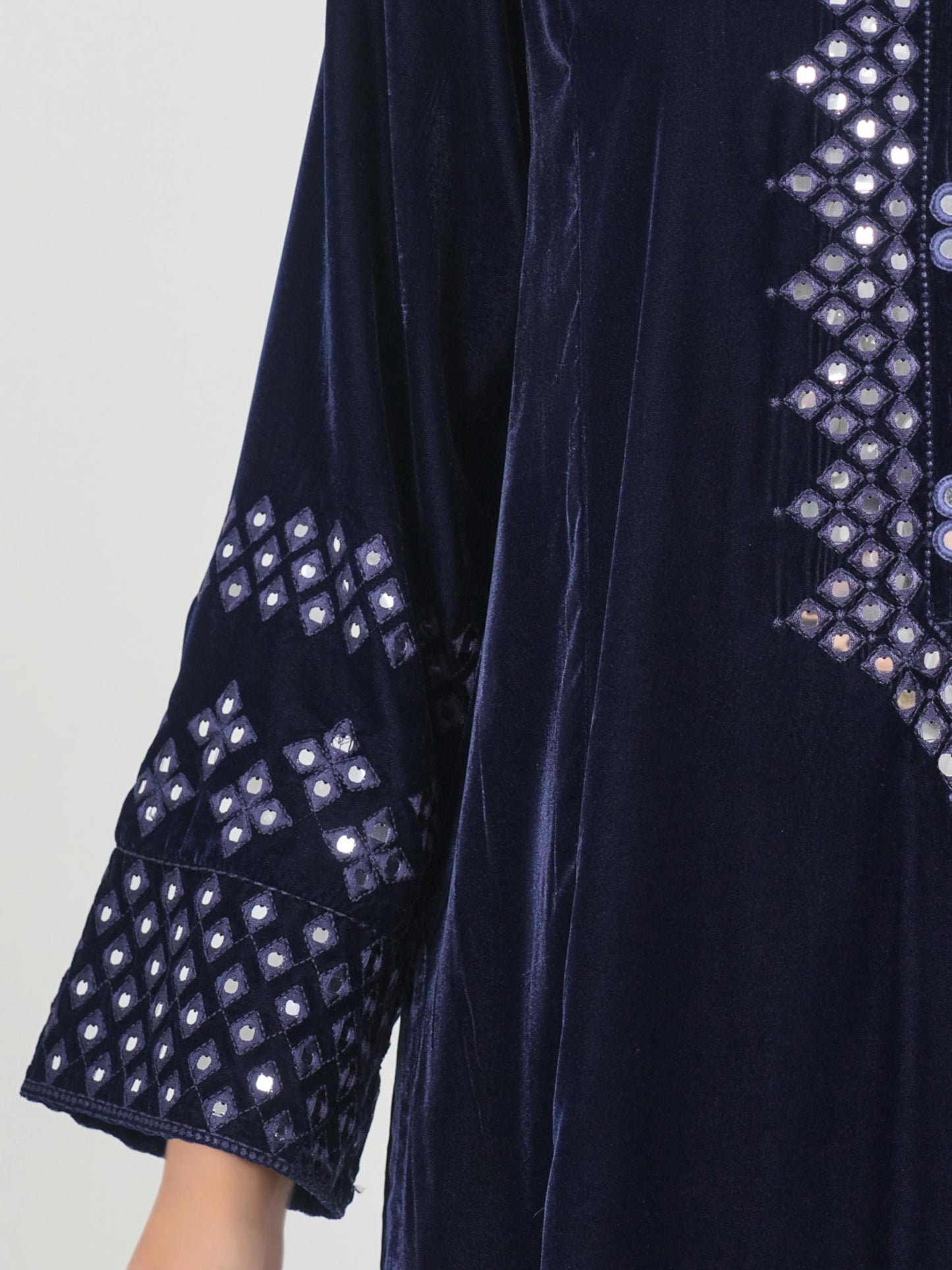 3 Piece Velvet Suit- Embroidered (Pret)